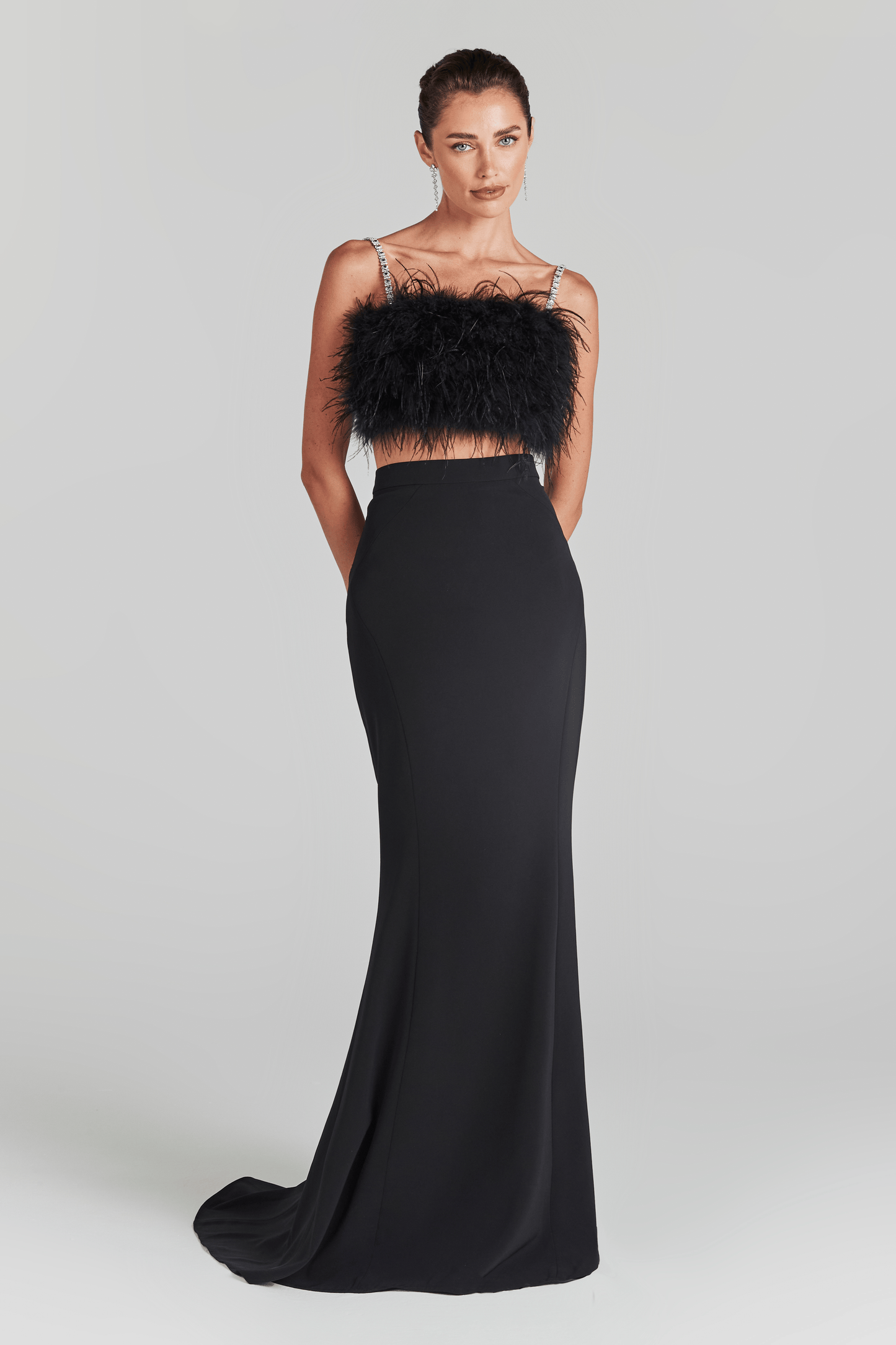 NADINE MERABI Skirts Carolina Black Maxi Skirt