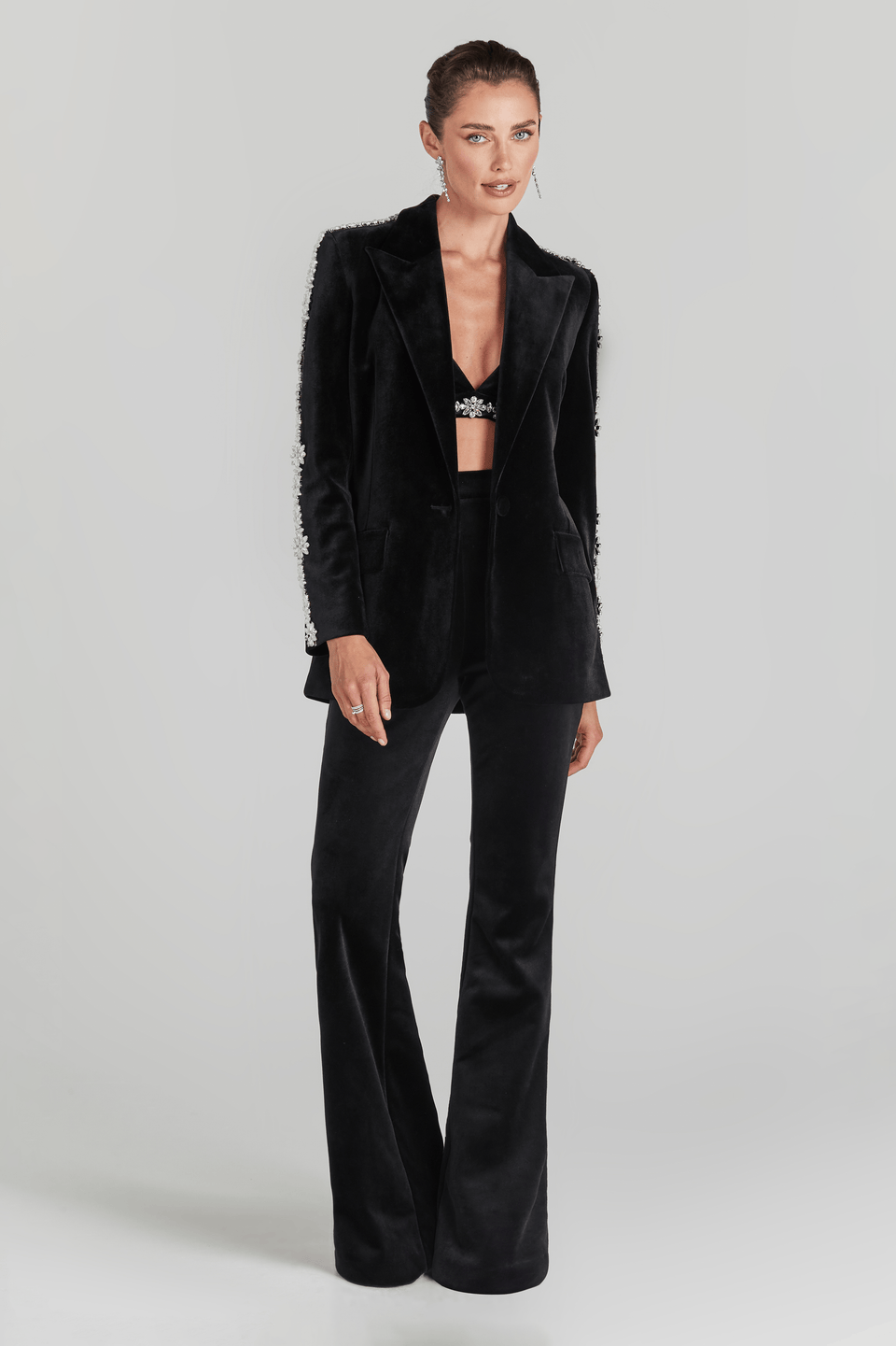 NADINE MERABI Blazer DAVINA Black Velvet Blazer