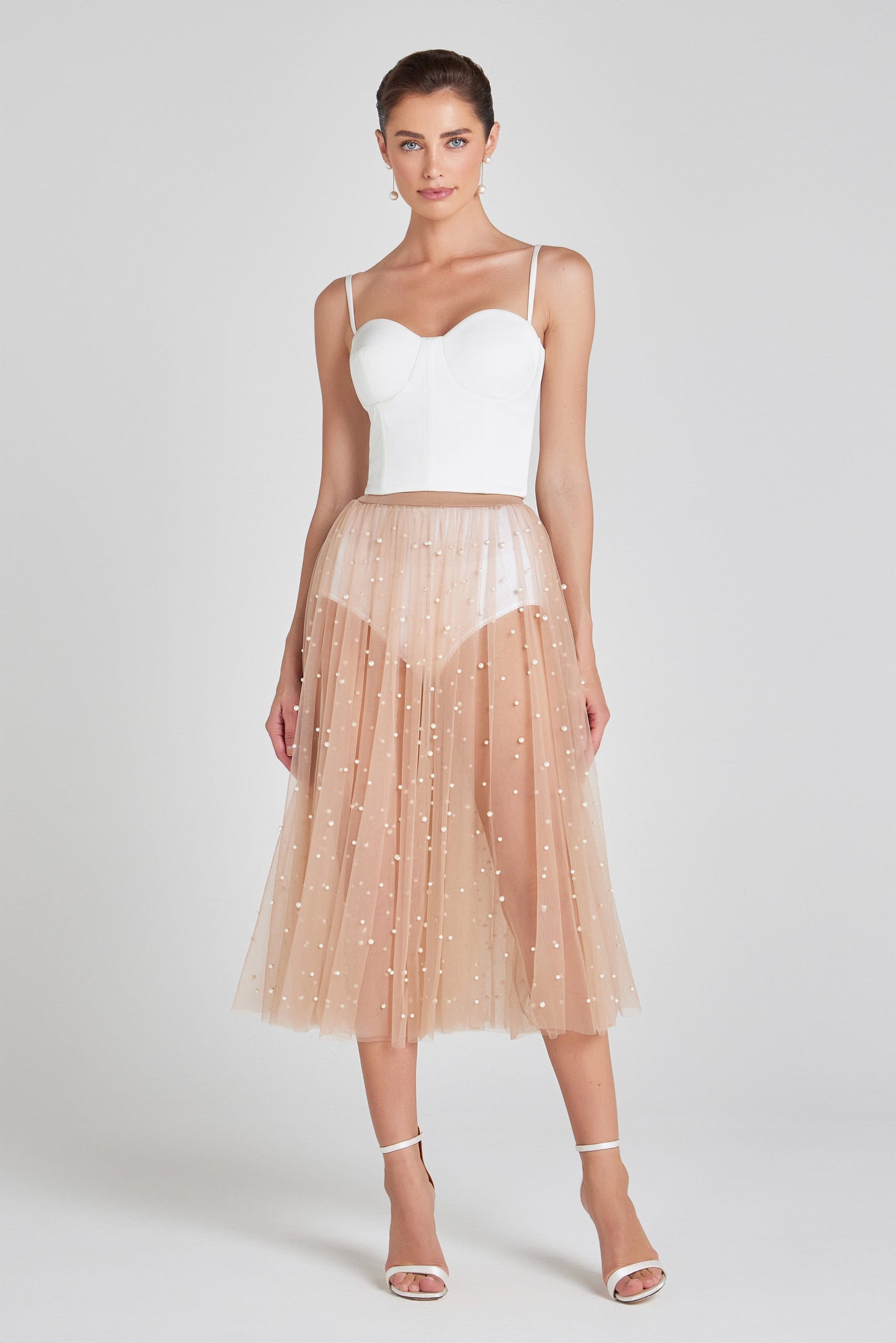 NADINE MERABI Skirts Blake Nude Skirt