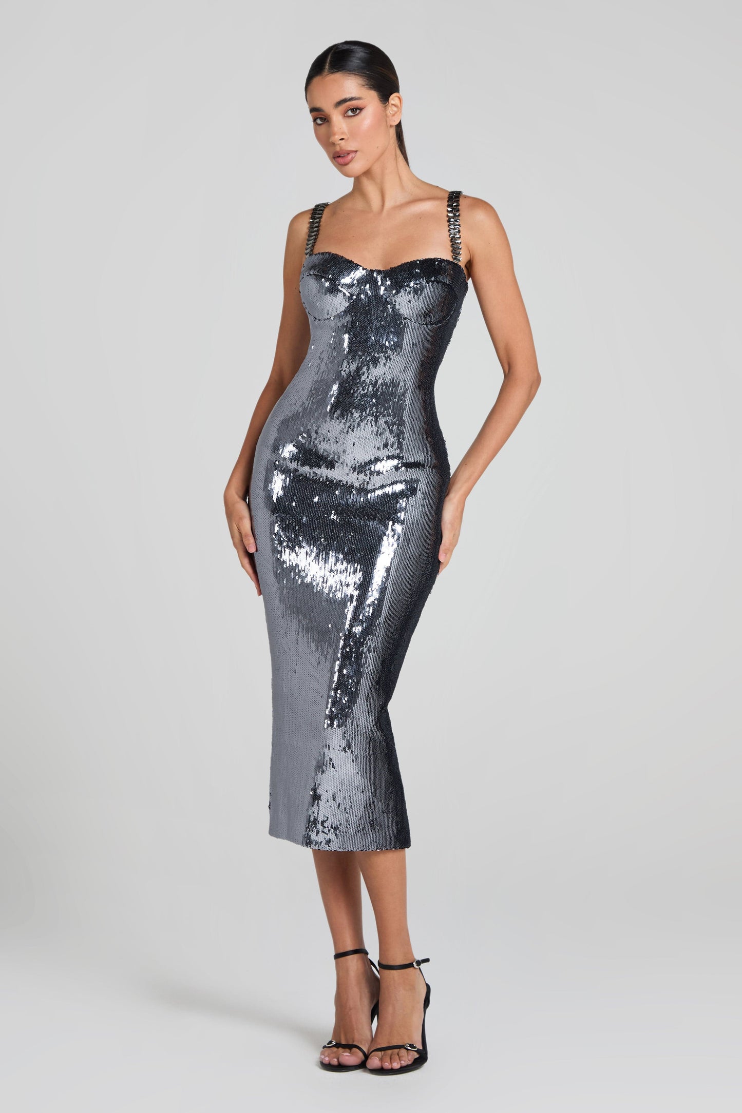 NADINE MERABI Dresses Brooke Silver Dress