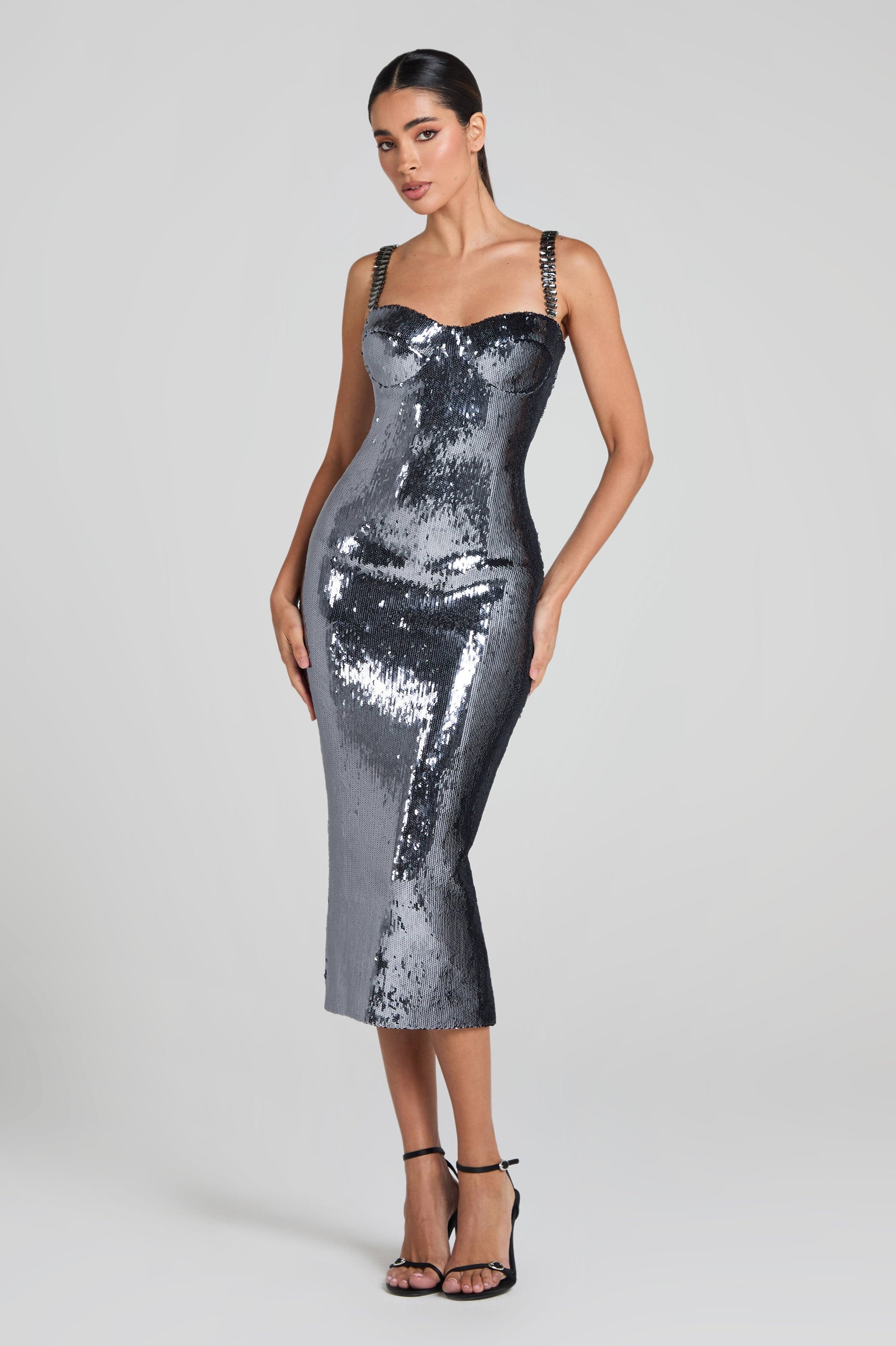 NADINE MERABI Dresses Brooke Silver Dress