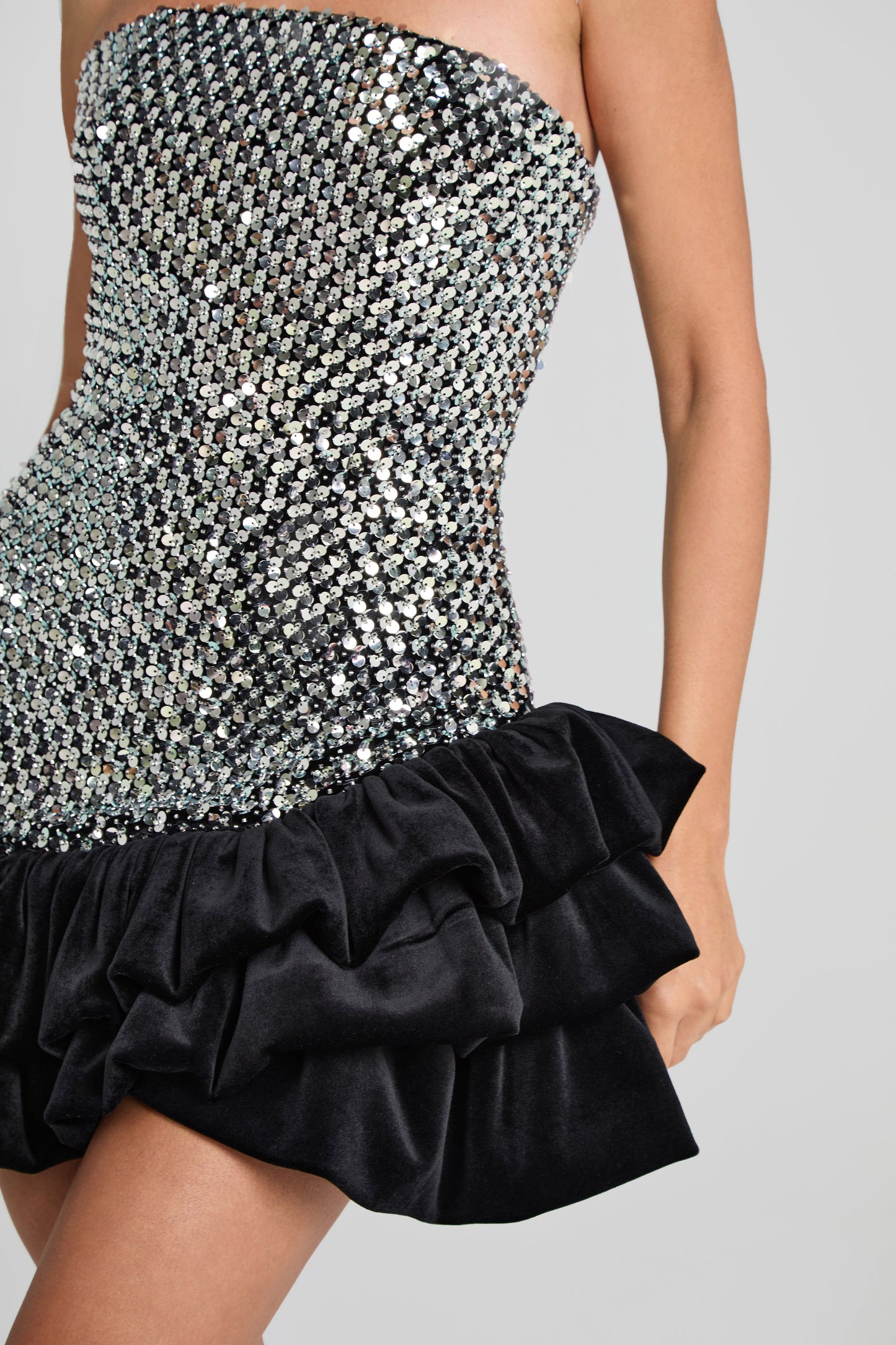 NADINE MERABI Dresses Francesca Silver Dress