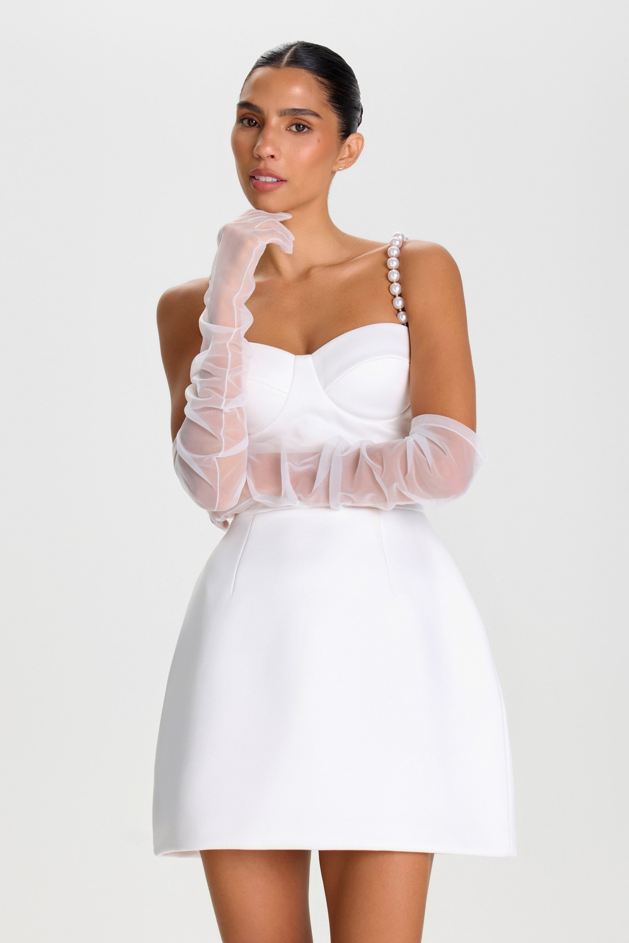 NADINE MERABI ACCESSORIES One Size Jessica White Gloves
