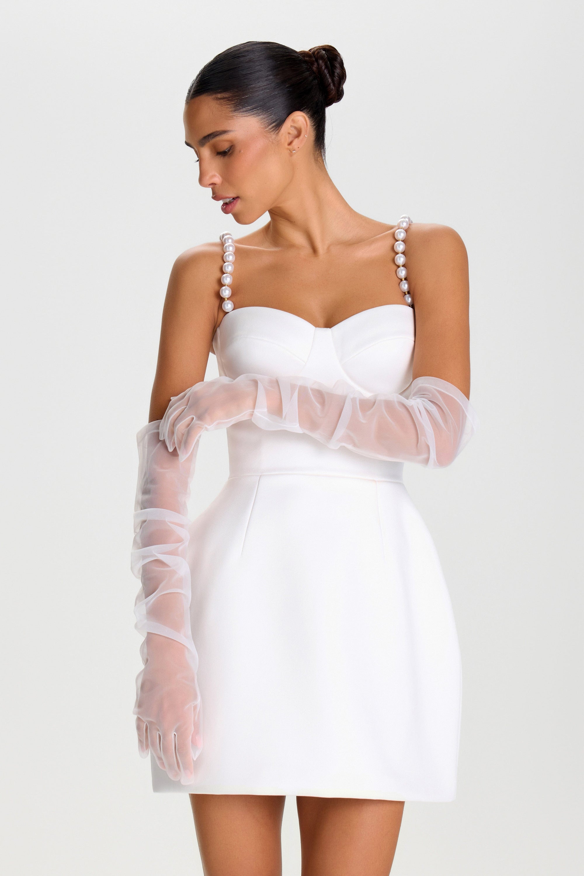 NADINE MERABI ACCESSORIES One Size Jessica White Gloves
