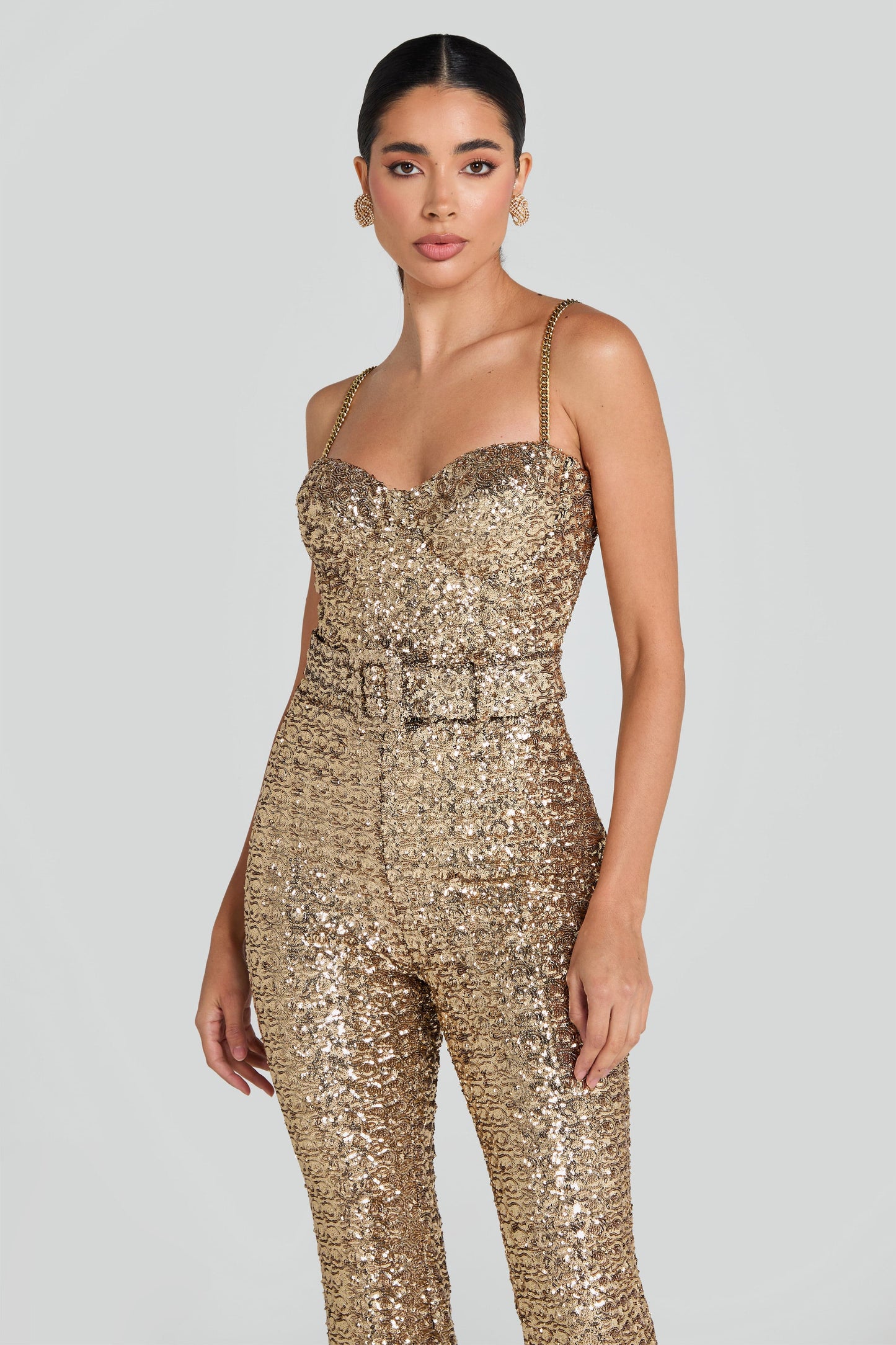 NADINE MERABI Jumpsuits Lucinda Gold Jumpsuit