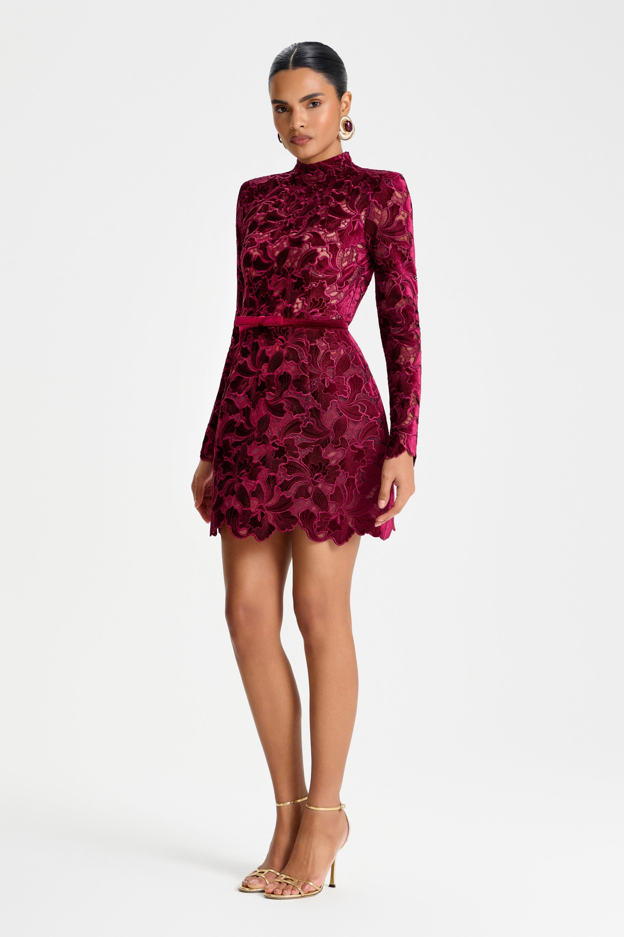 NADINE MERABI Dresses Lydia Burgundy Dress