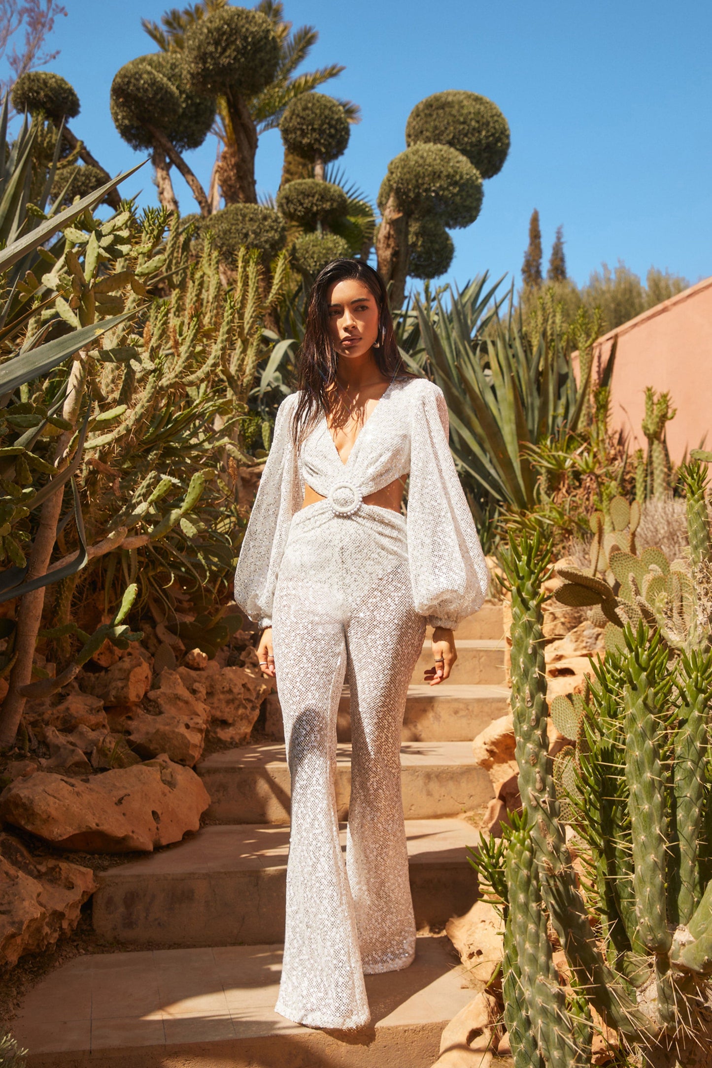 NADINE MERABI Jumpsuits Madison White Jumpsuit