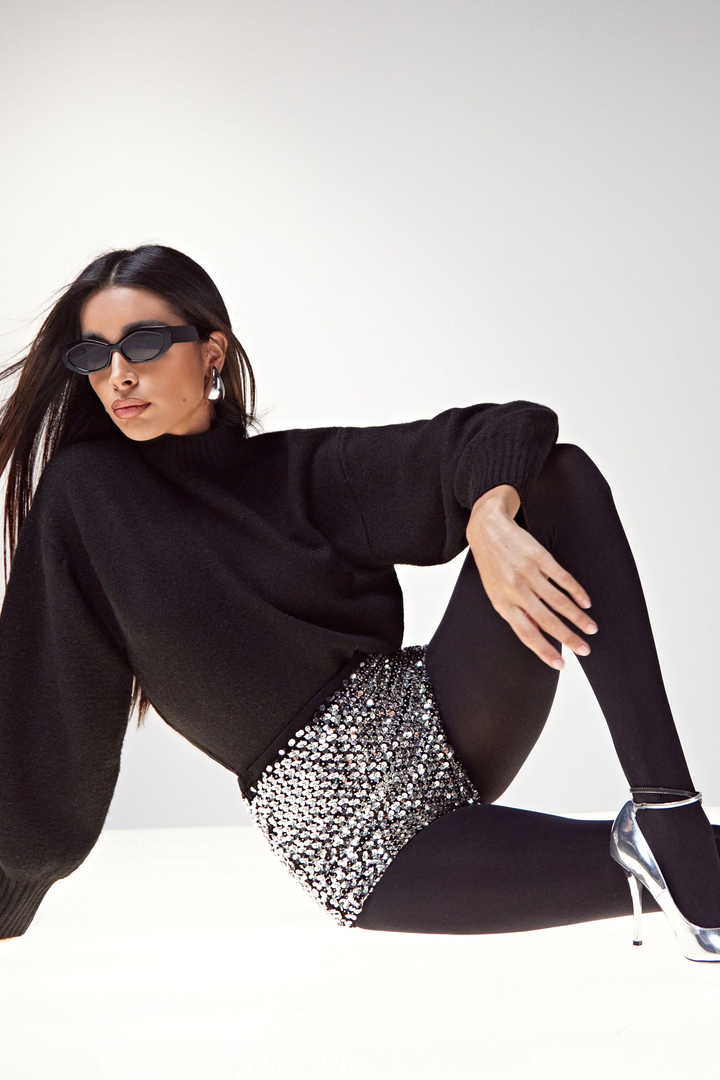 NADINE MERABI Shorts Paige Silver Hotpants