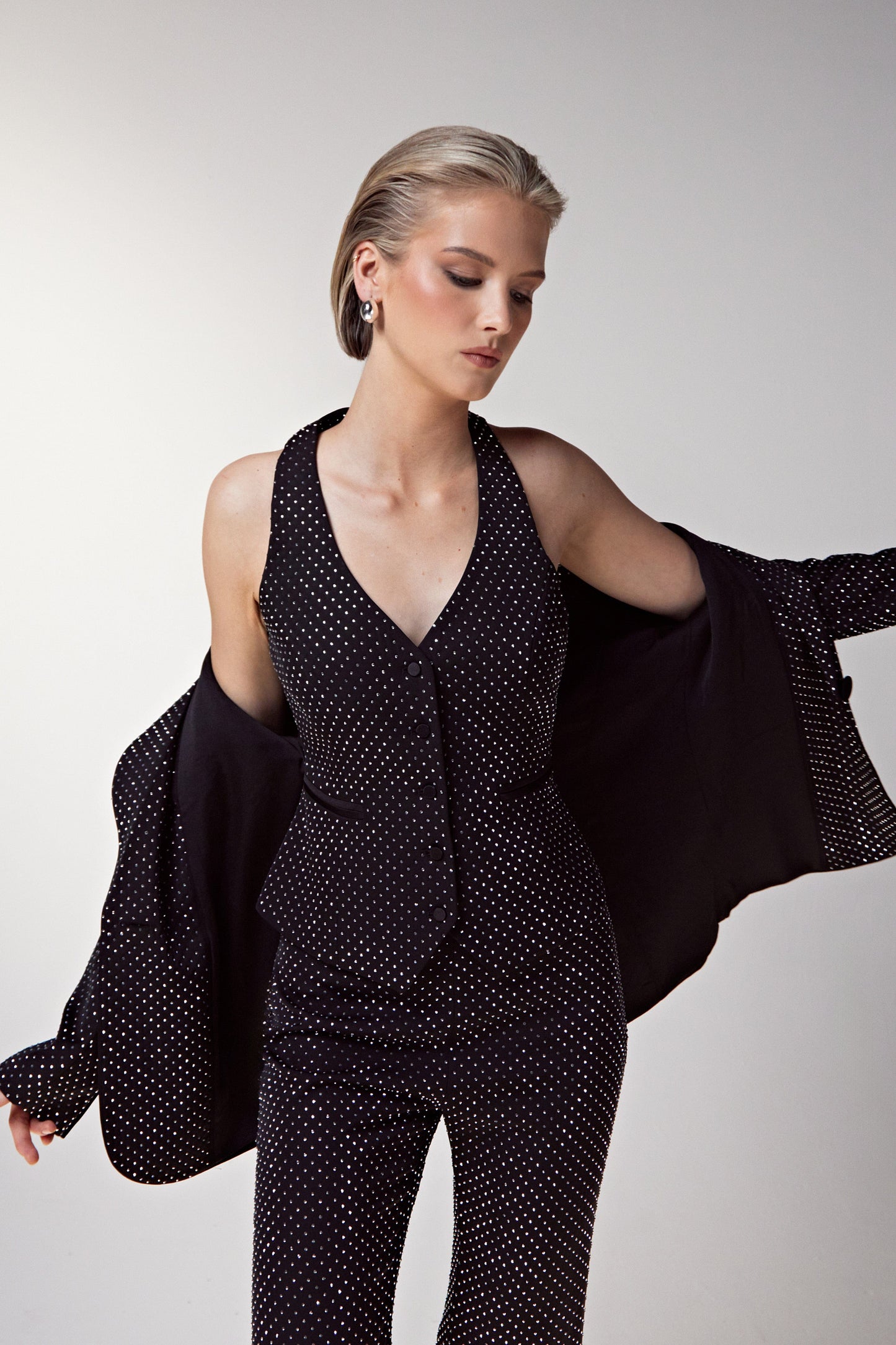 NADINE MERABI Tops Kira Black Waistcoat