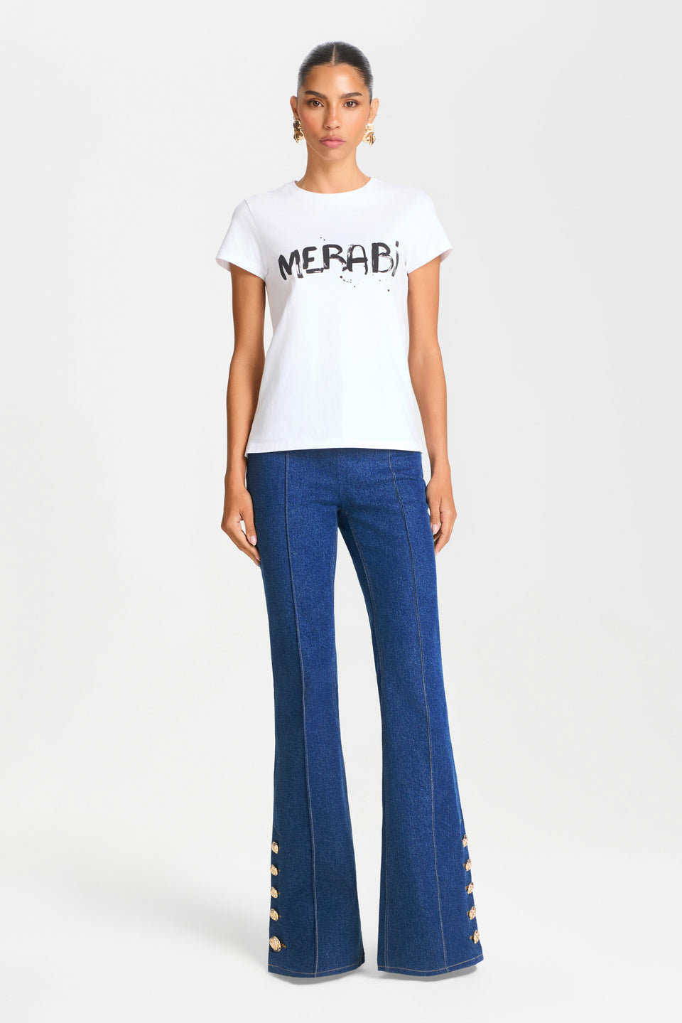MERABI WHITE LOGO T-SHIRT