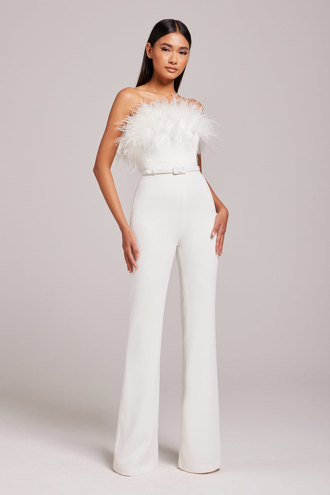 COLETTE White Feather Jumpsuit NADINE MERABI - Main Image