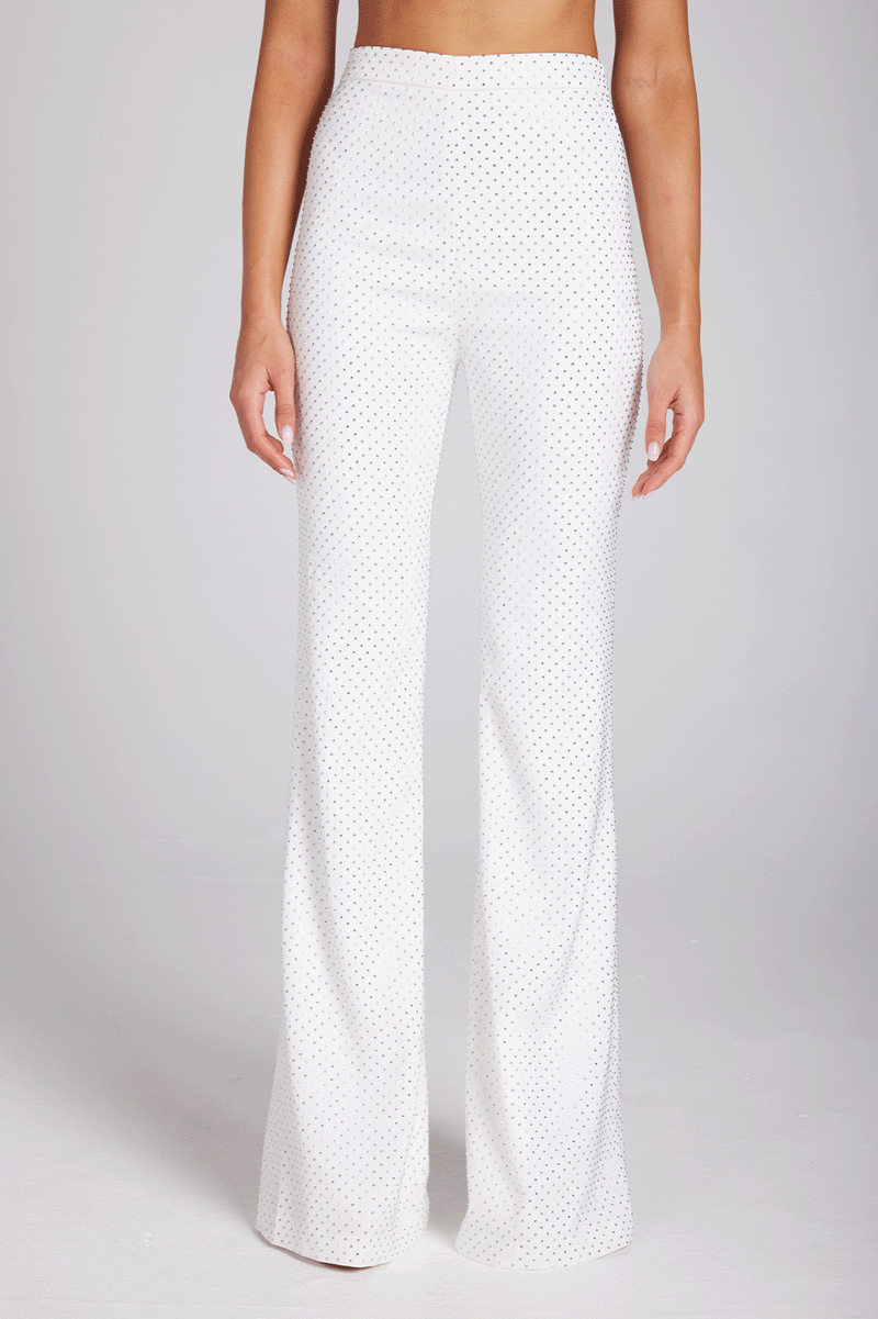 Kira White Trousers | Trousers | NADINE MERABI