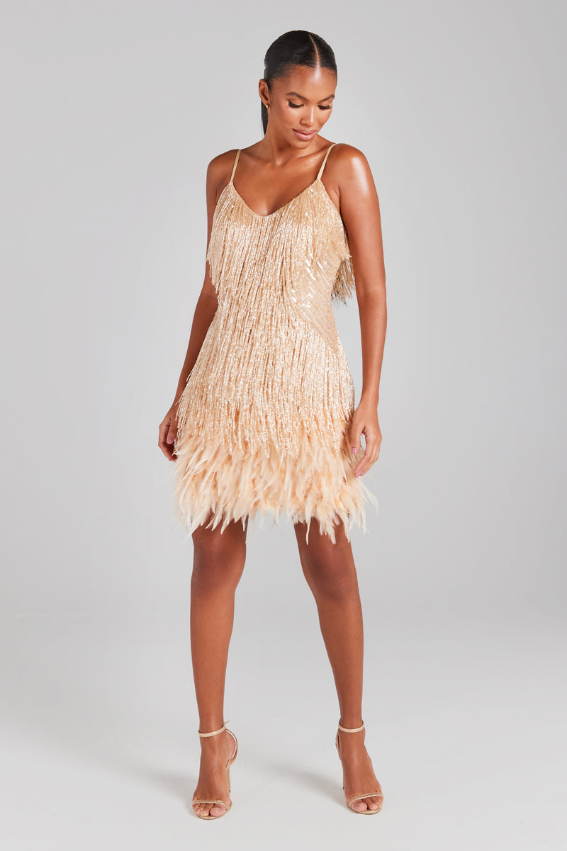 Missguided fringe sequin midi discount dress