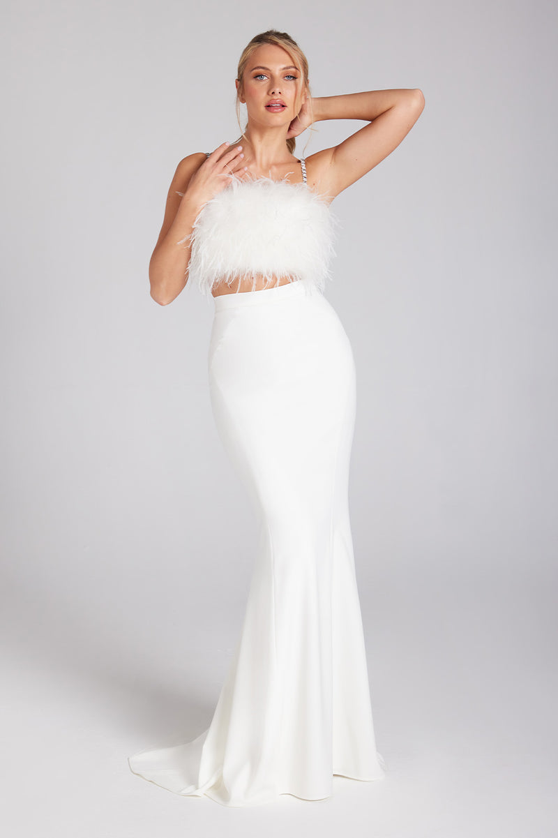 White maxi skirt crepe Outlet