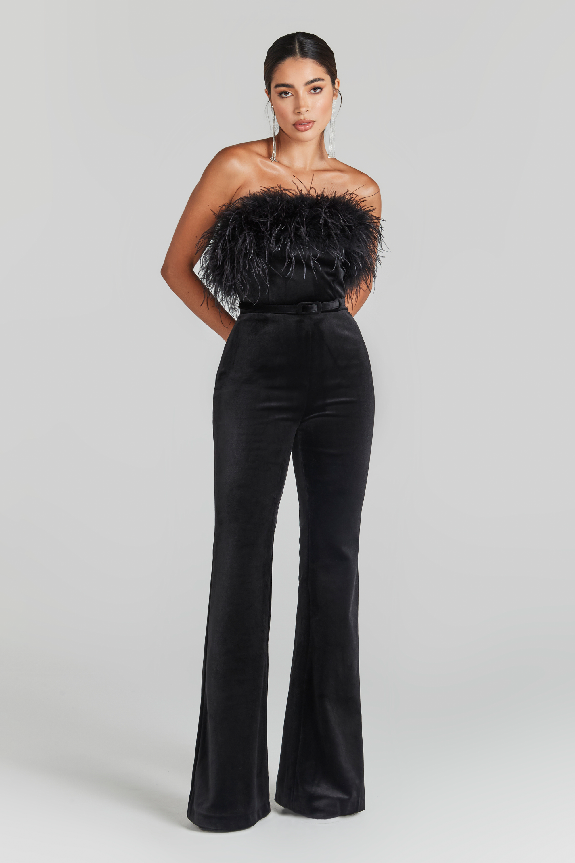 Slim black jumpsuit sales