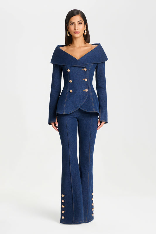 KENDRA DARK DENIM TROUSERS