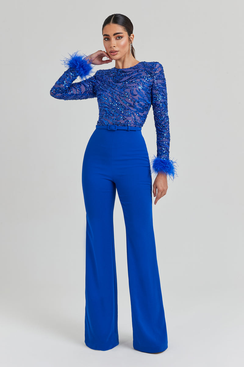 Ariana Blue Jumpsuit Jumpsuits NADINE MERABI