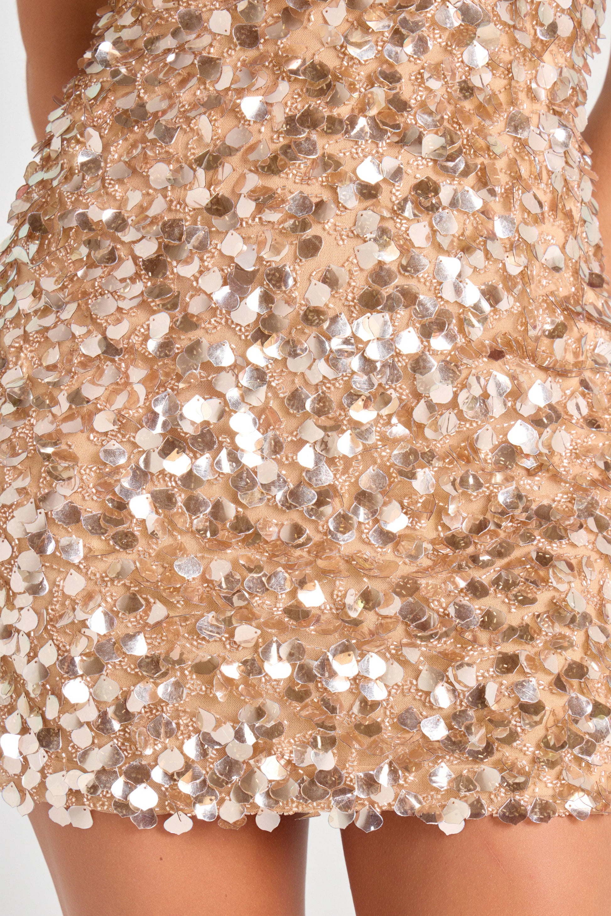 Cleo Champagne Mini Dress | NADINE MERABI Cleo Champagne Mini Dress | NADINE MERABI