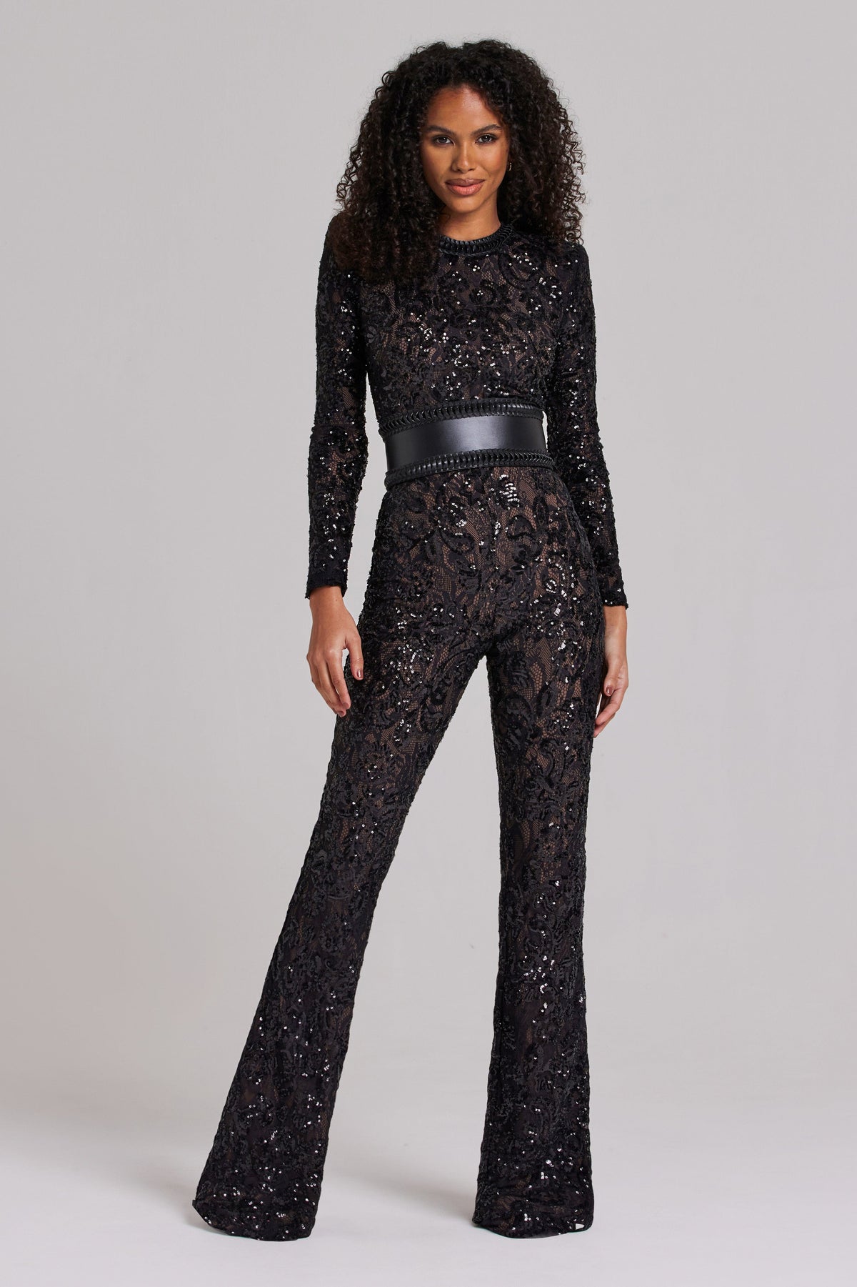 Nadine Merabi Jumpsuits Bella Black Dark Nude Jumpsuit