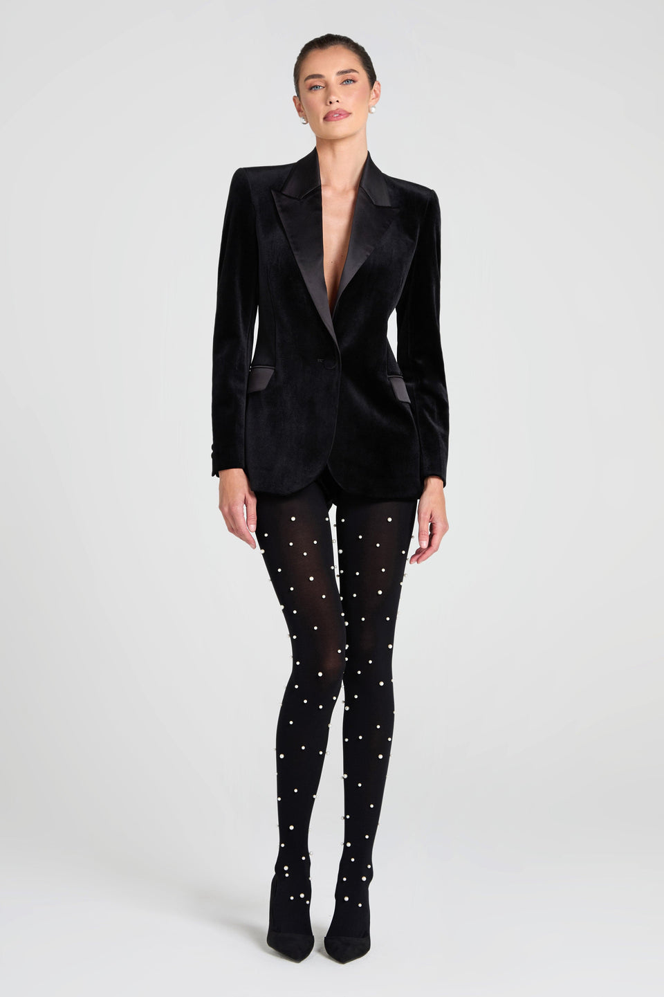 NADINE MERABI Accessory ONE SIZE Diana Black Tights