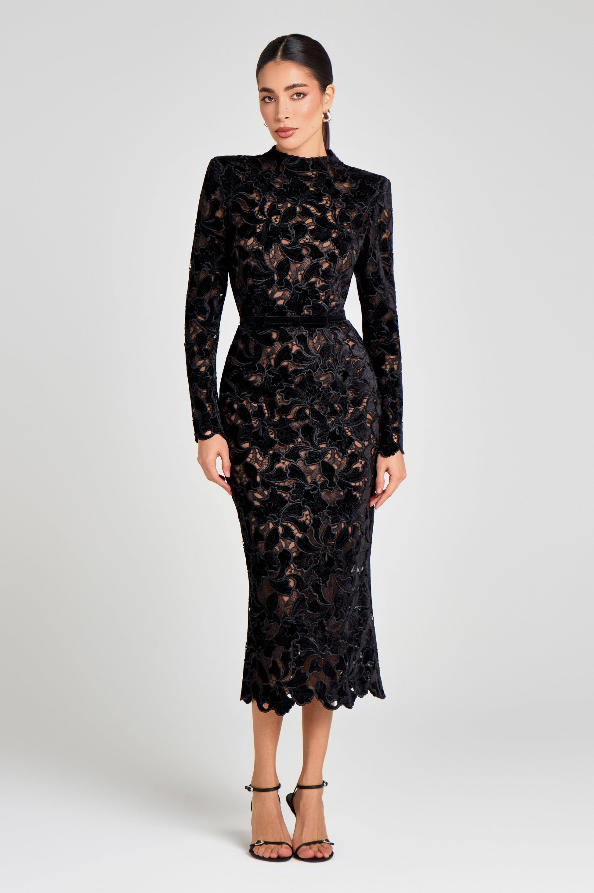 Diane High Neck Black Mini Dress | NADINE MERABI Diane High Neck Black Mini Dress | NADINE MERABI