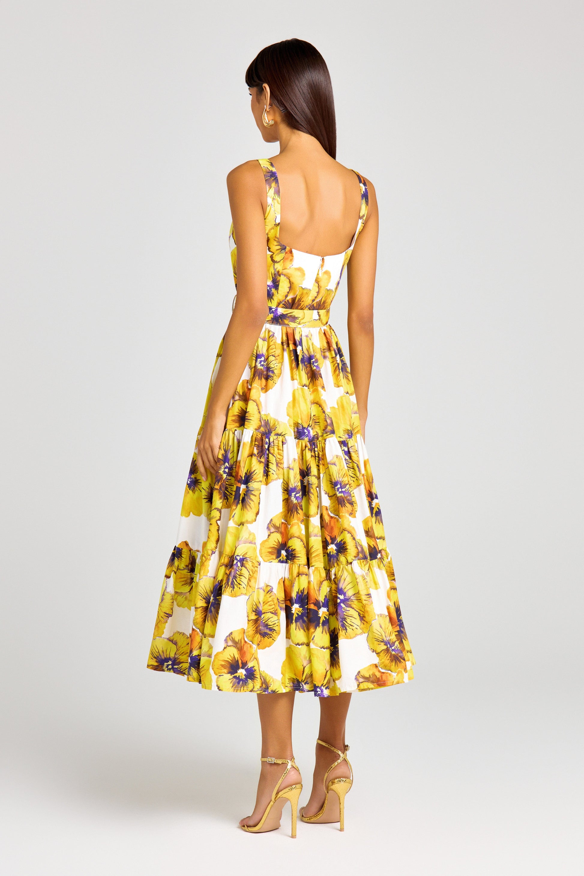 Helena Floral Dress | Yellow Floral Midi Dress | NADINE MERABI Helena Floral Dress | Yellow Floral Midi Dress | NADINE MERABI
