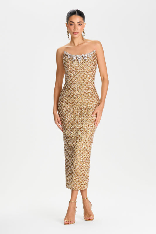 MIDI Dresses Isabella Gold Dress
