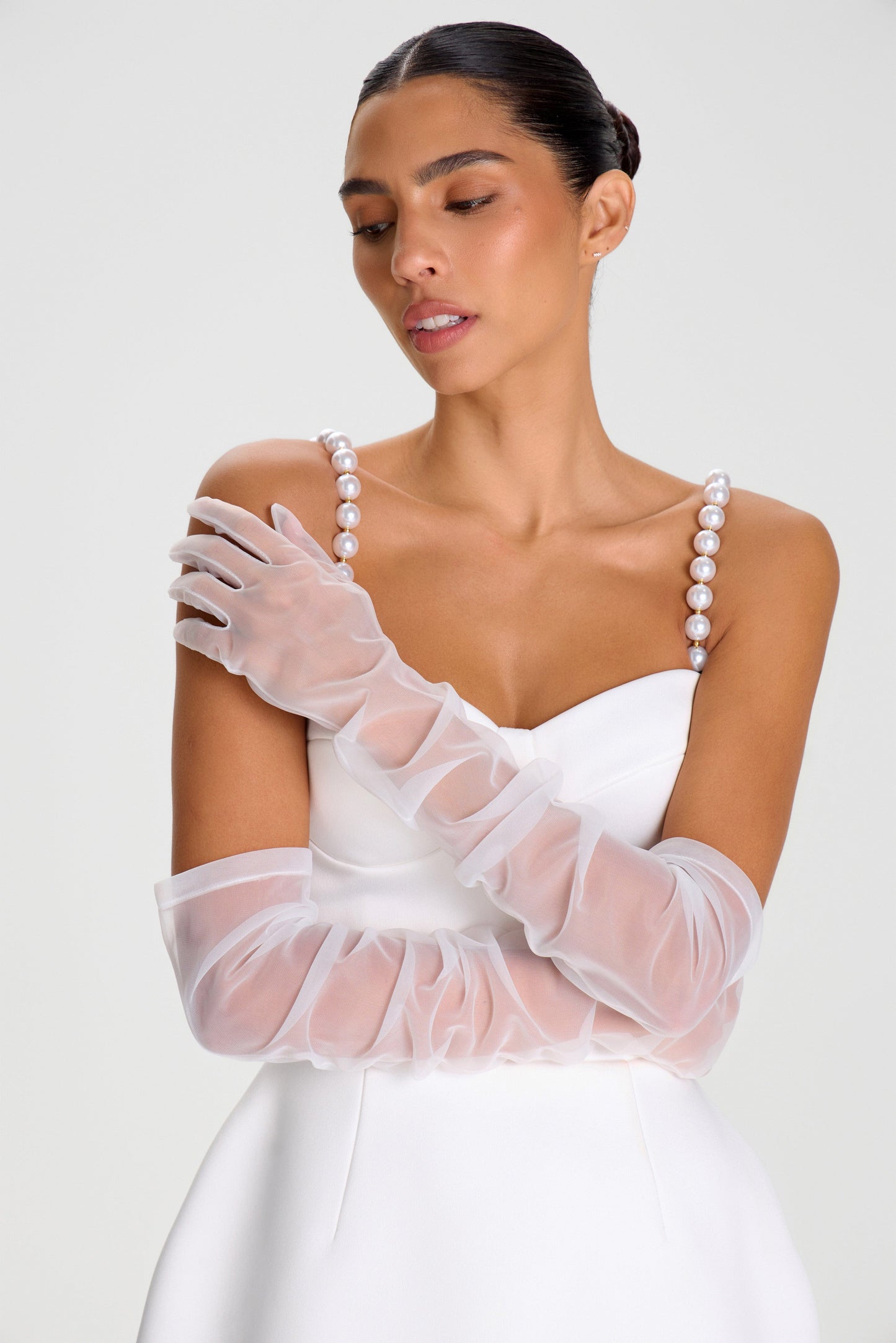 NADINE MERABI ACCESSORIES One Size Jessica White Gloves