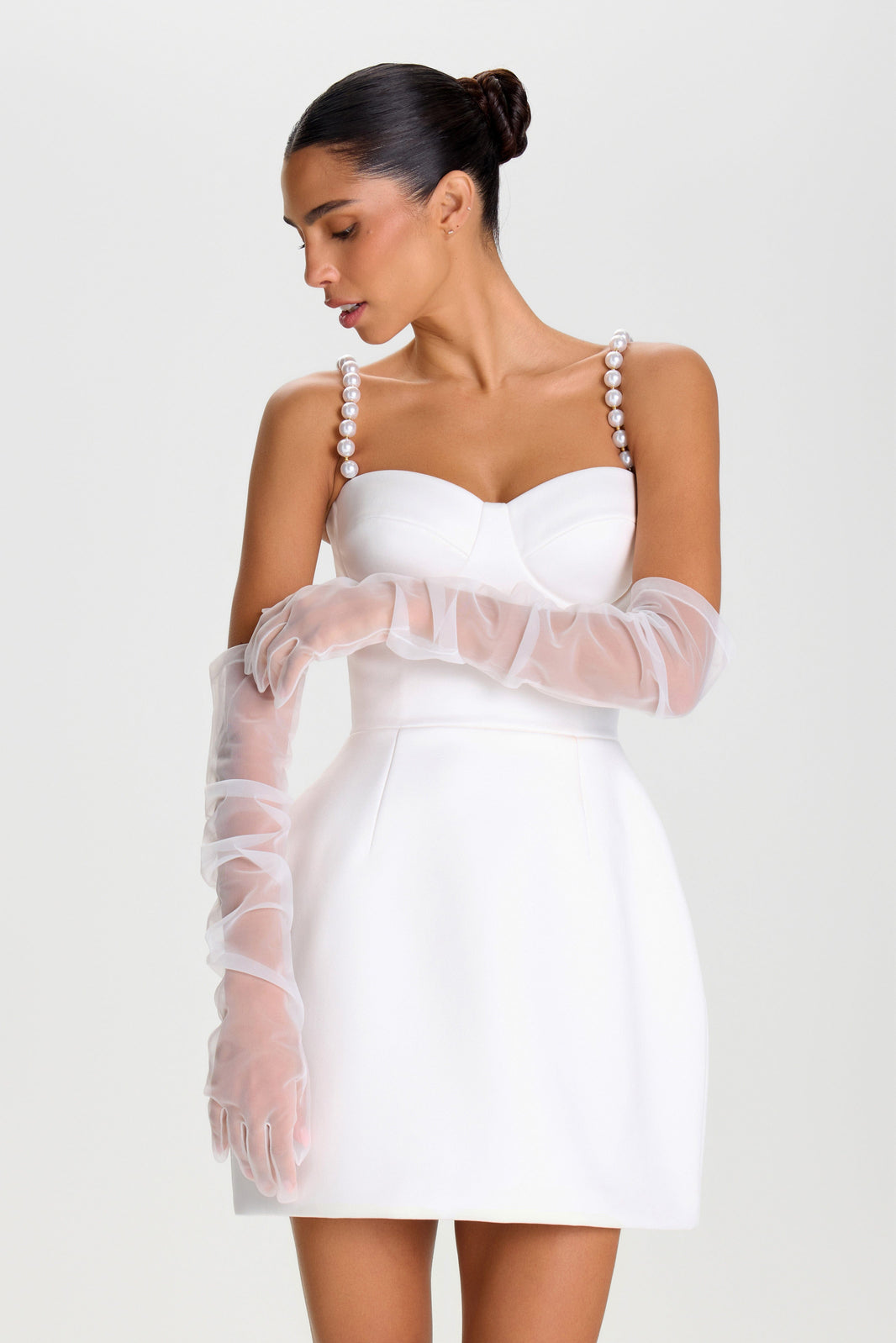 NADINE MERABI ACCESSORIES One Size Jessica White Gloves