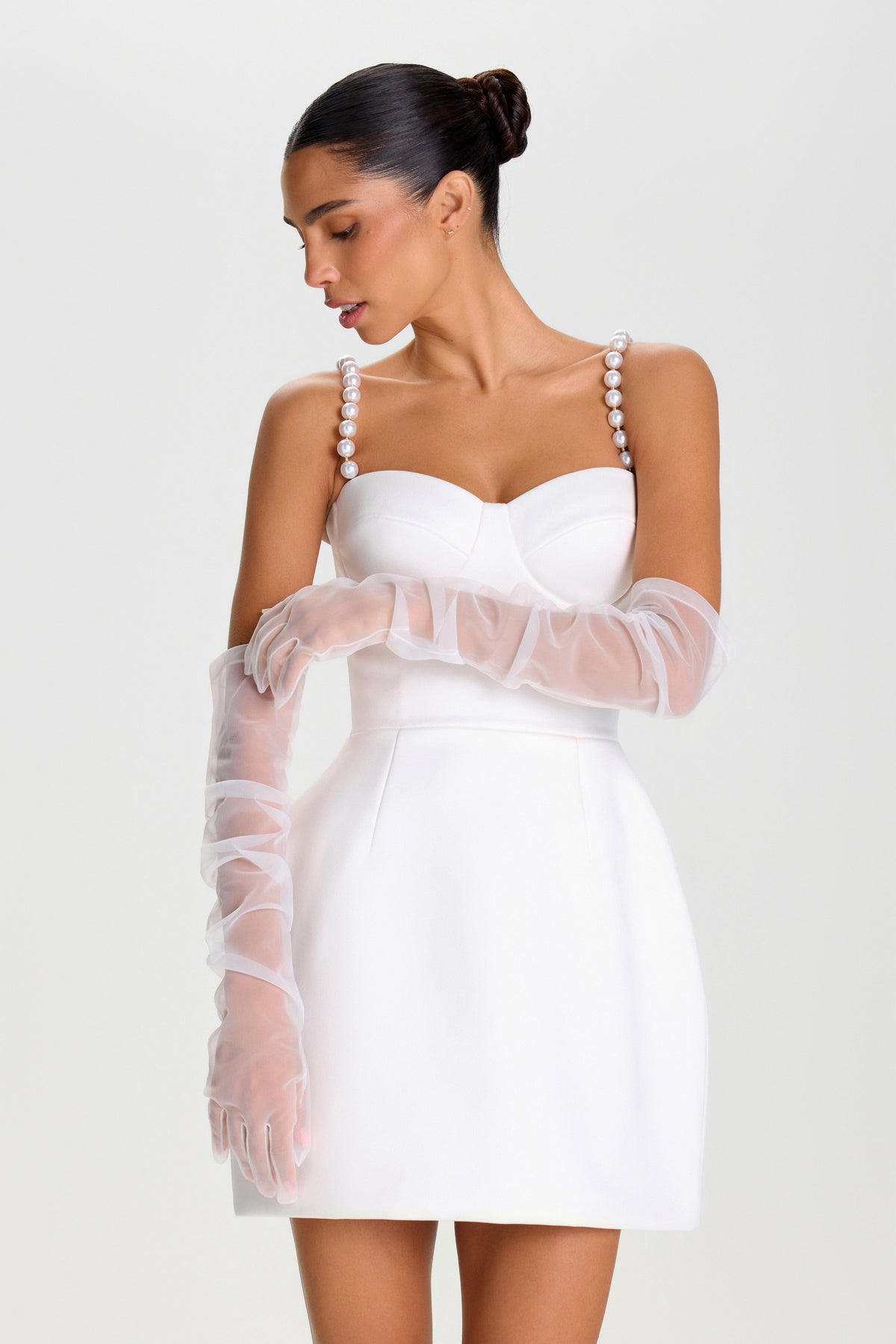 NADINE MERABI ACCESSORIES One Size Jessica White Gloves