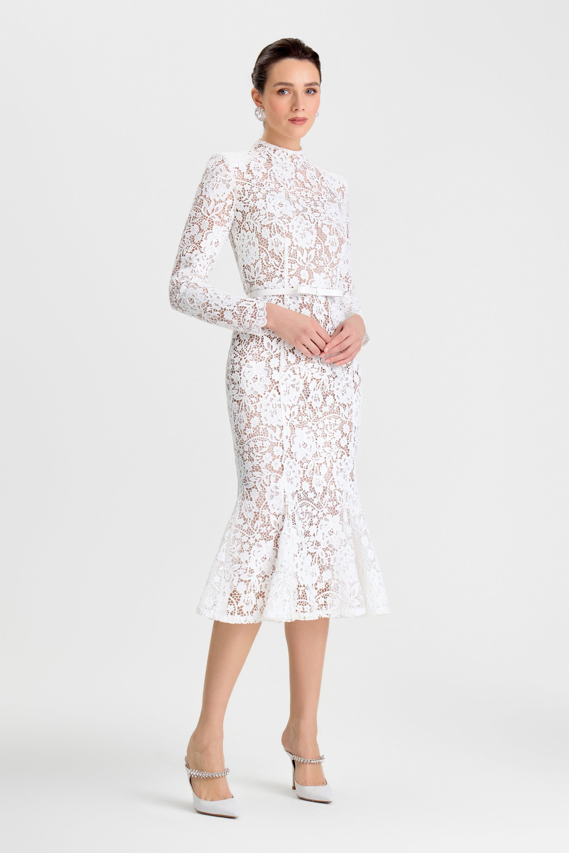nadine merabi white lace dress Lydia White Dress