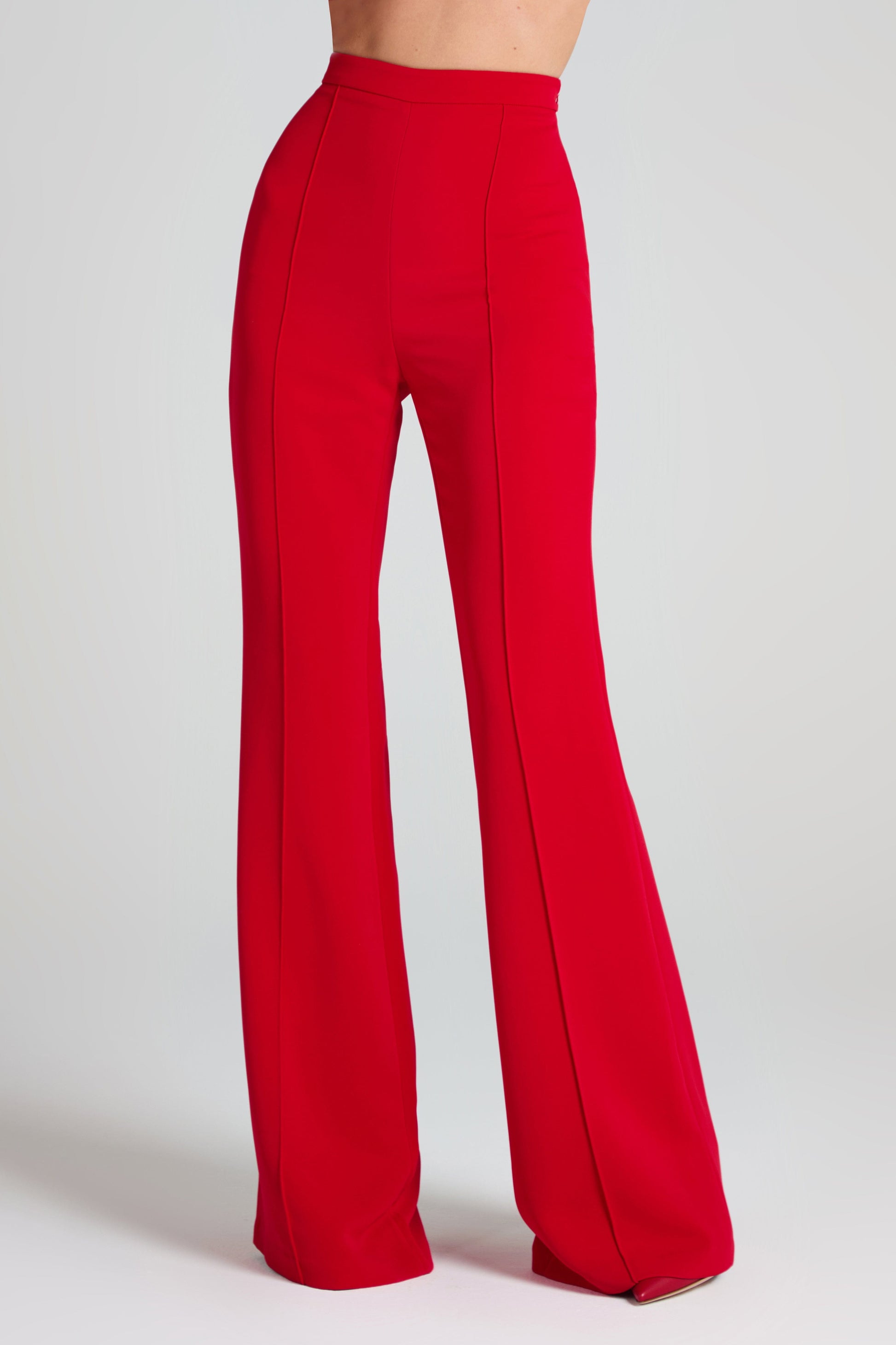 Charlotte Red Flair Trousers | Red Suit Pants | NADINE MERABI Charlotte Red Flair Trousers | Red Suit Pants | NADINE MERABI