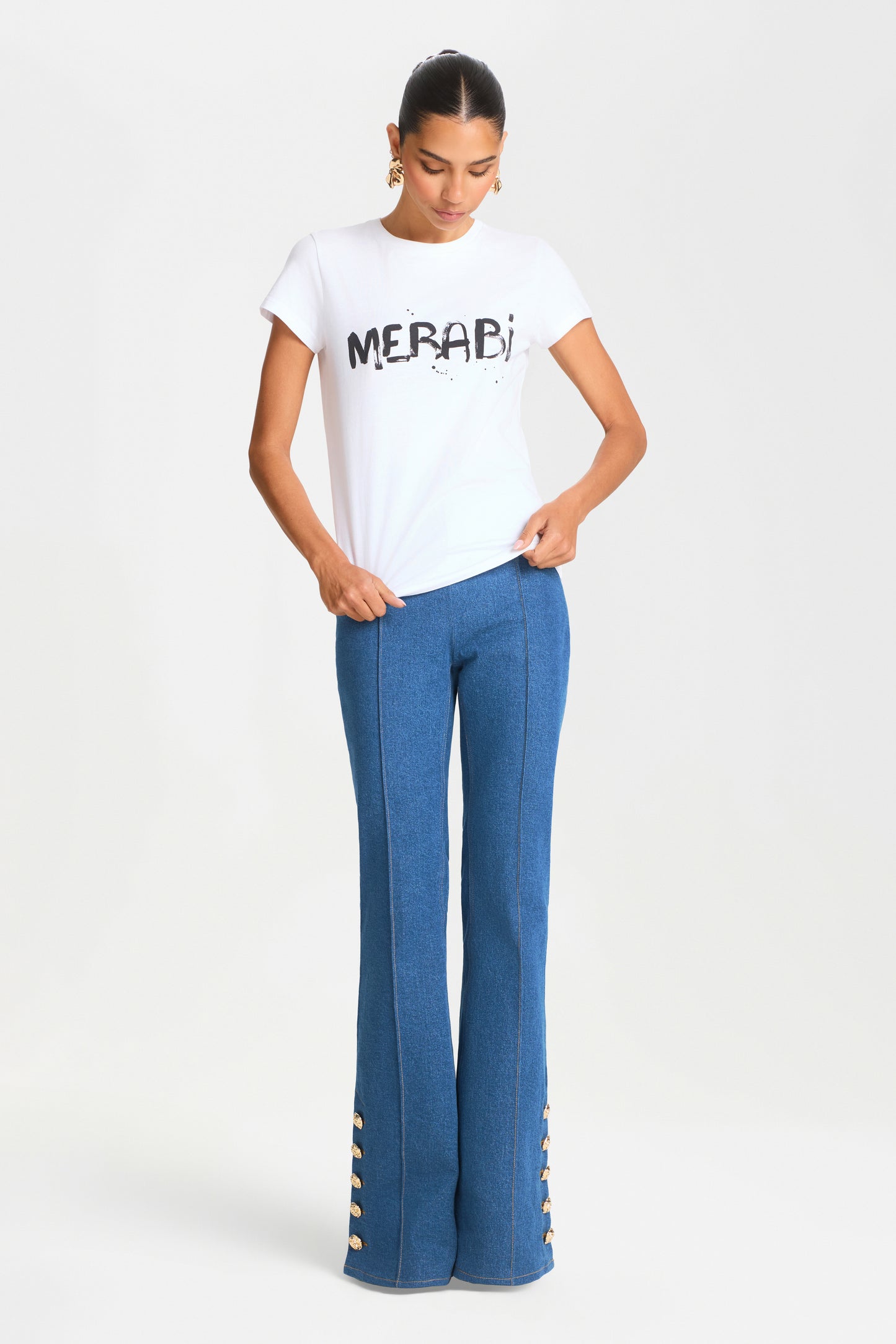 MERABI WHITE LOGO T-SHIRT