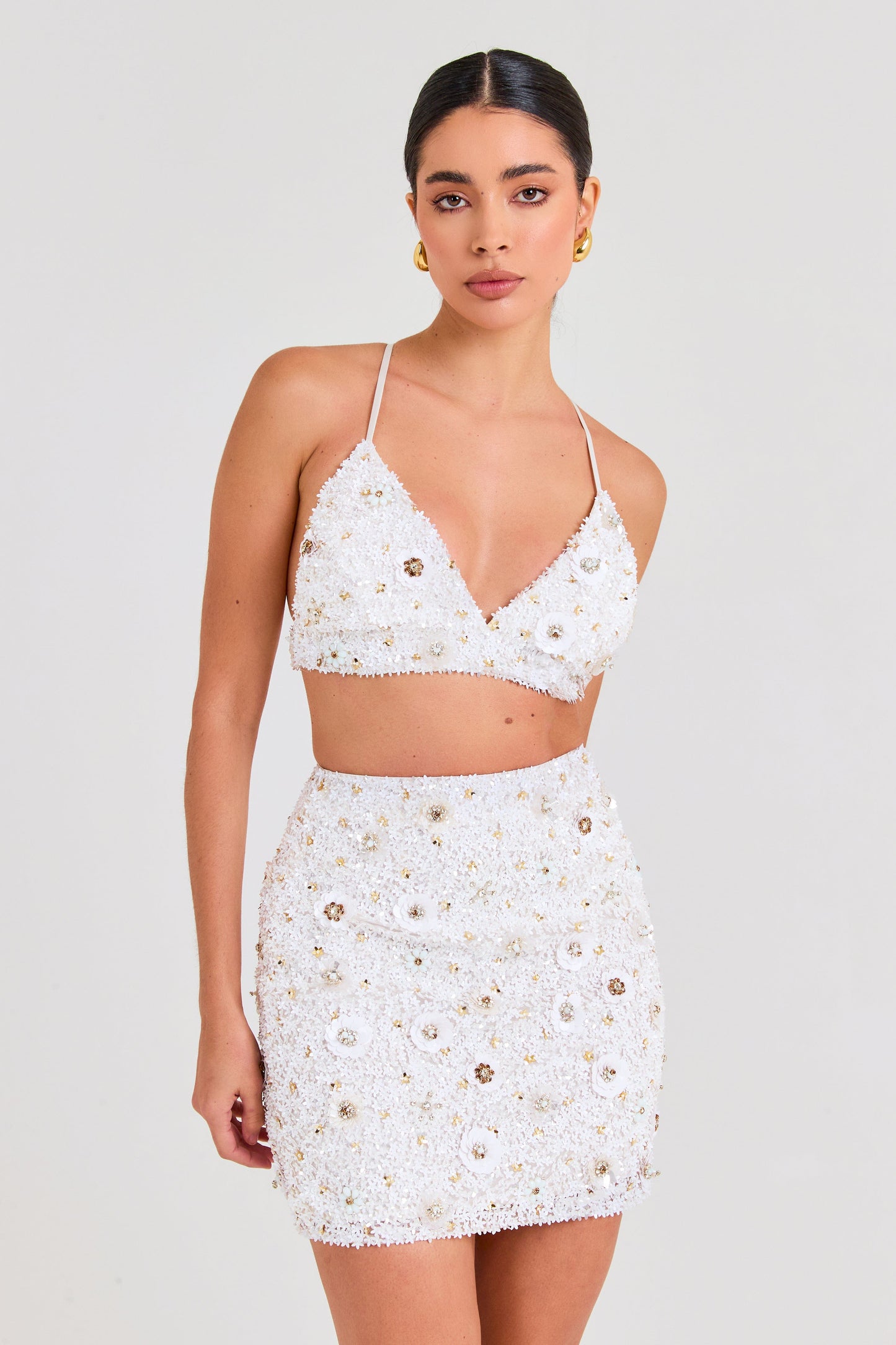 NADINE MERABI Tops Nikita White Bra Top