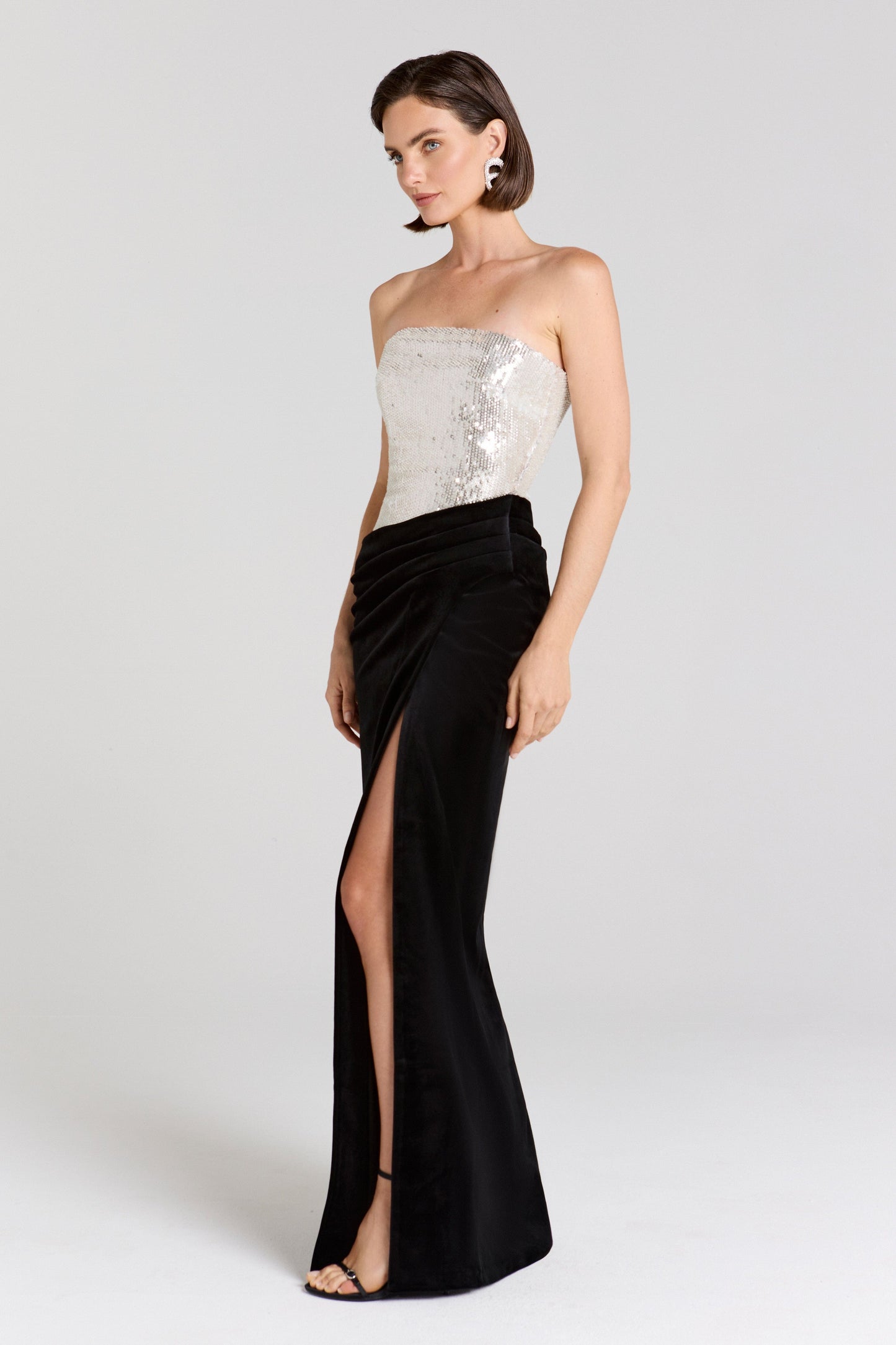 NADINE MERABI Dresses Samantha Silver Dress