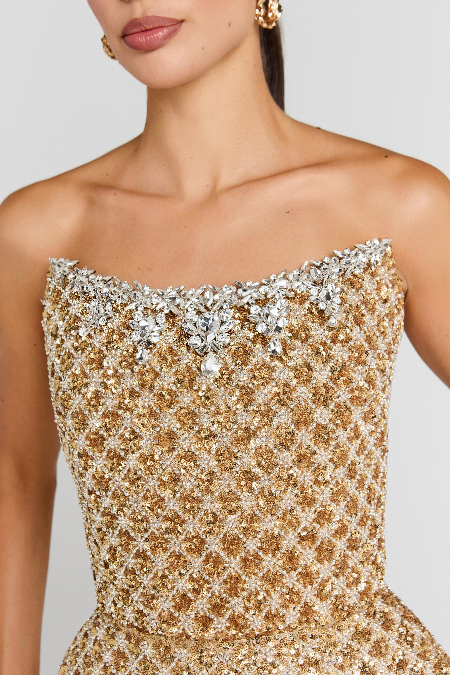 Savannah Gold Dress | NADINE MERABI Savannah Gold Dress | NADINE MERABI