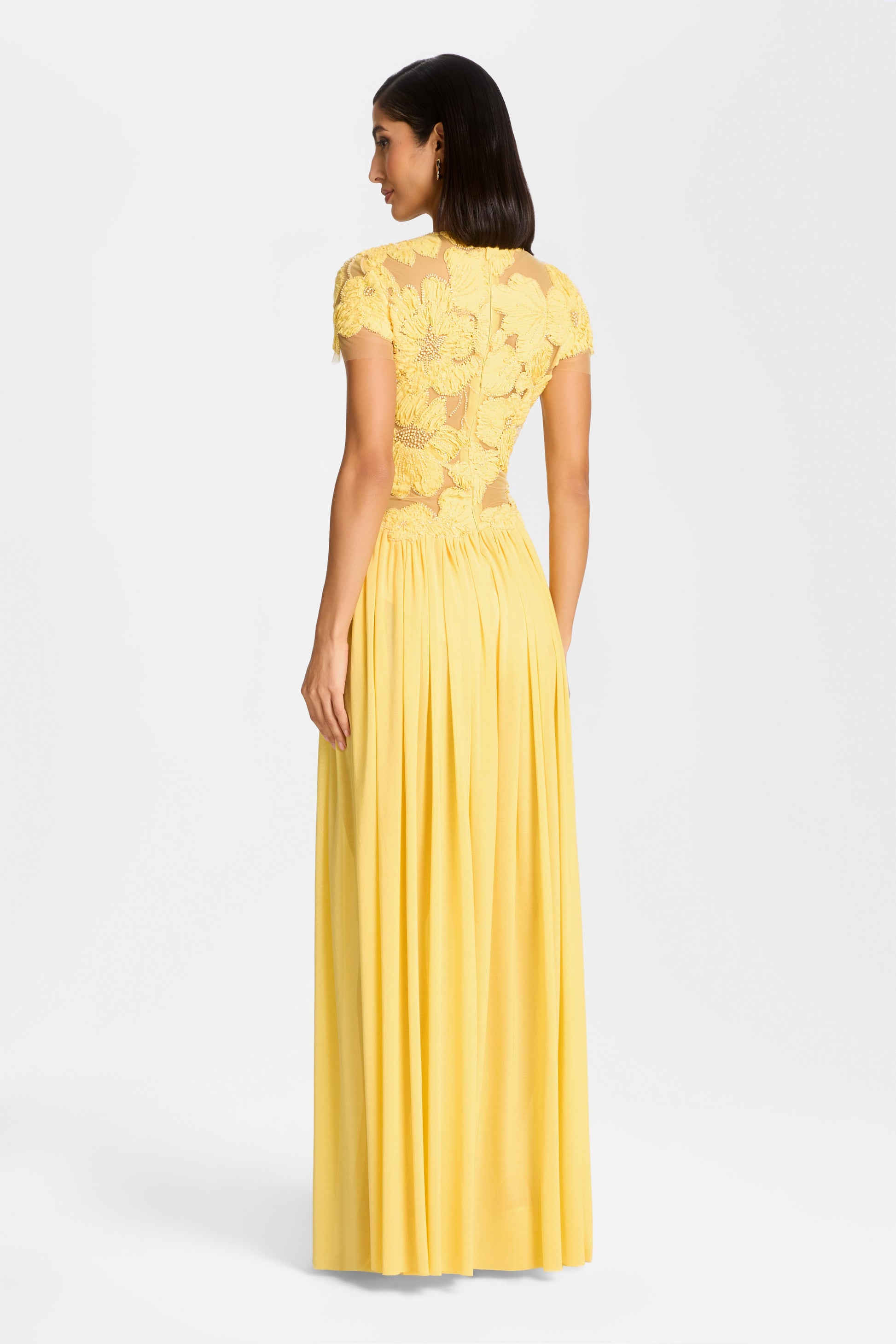 nadine merabi yellow lace dress NADINE MERABI