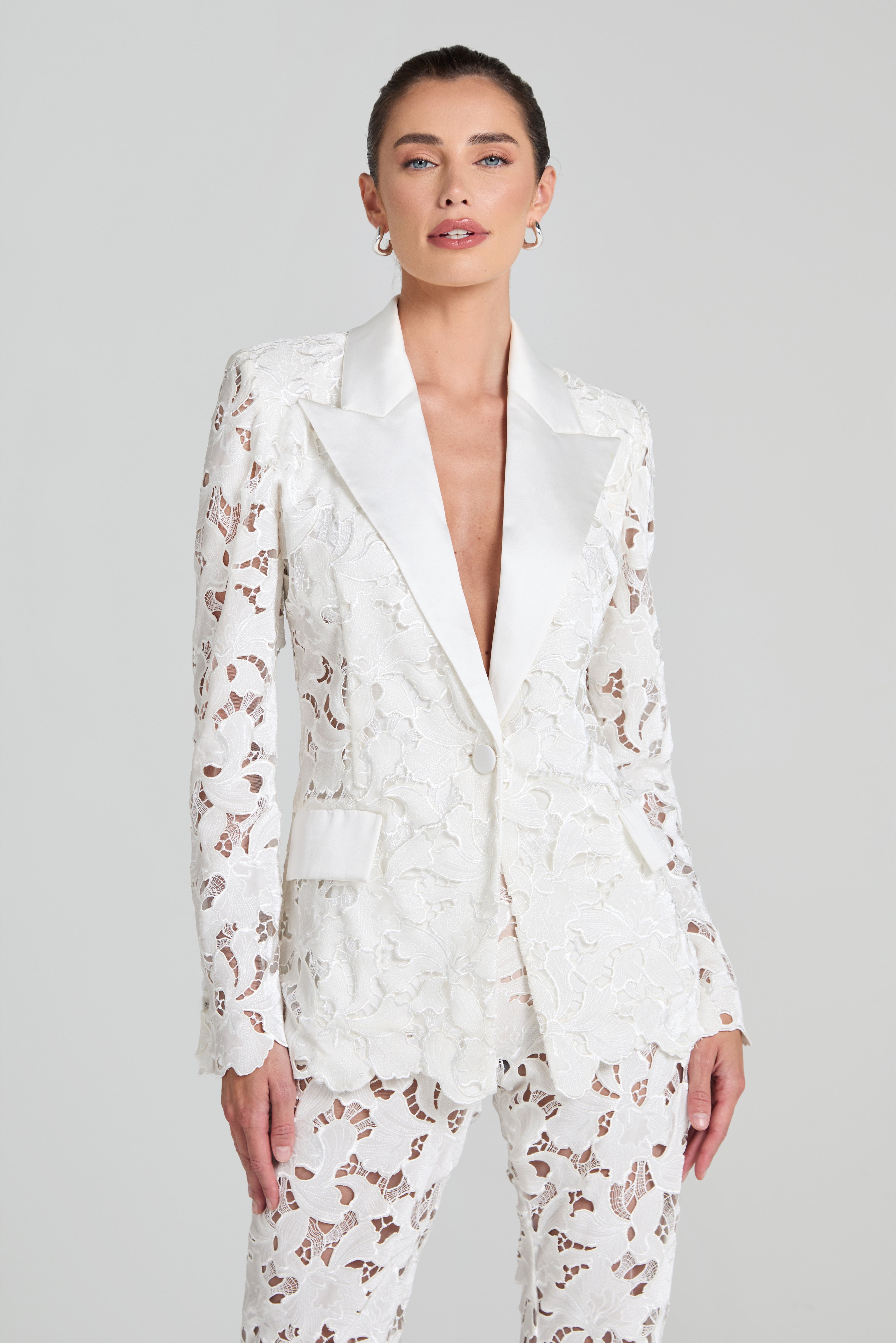Sheer white blazer discount