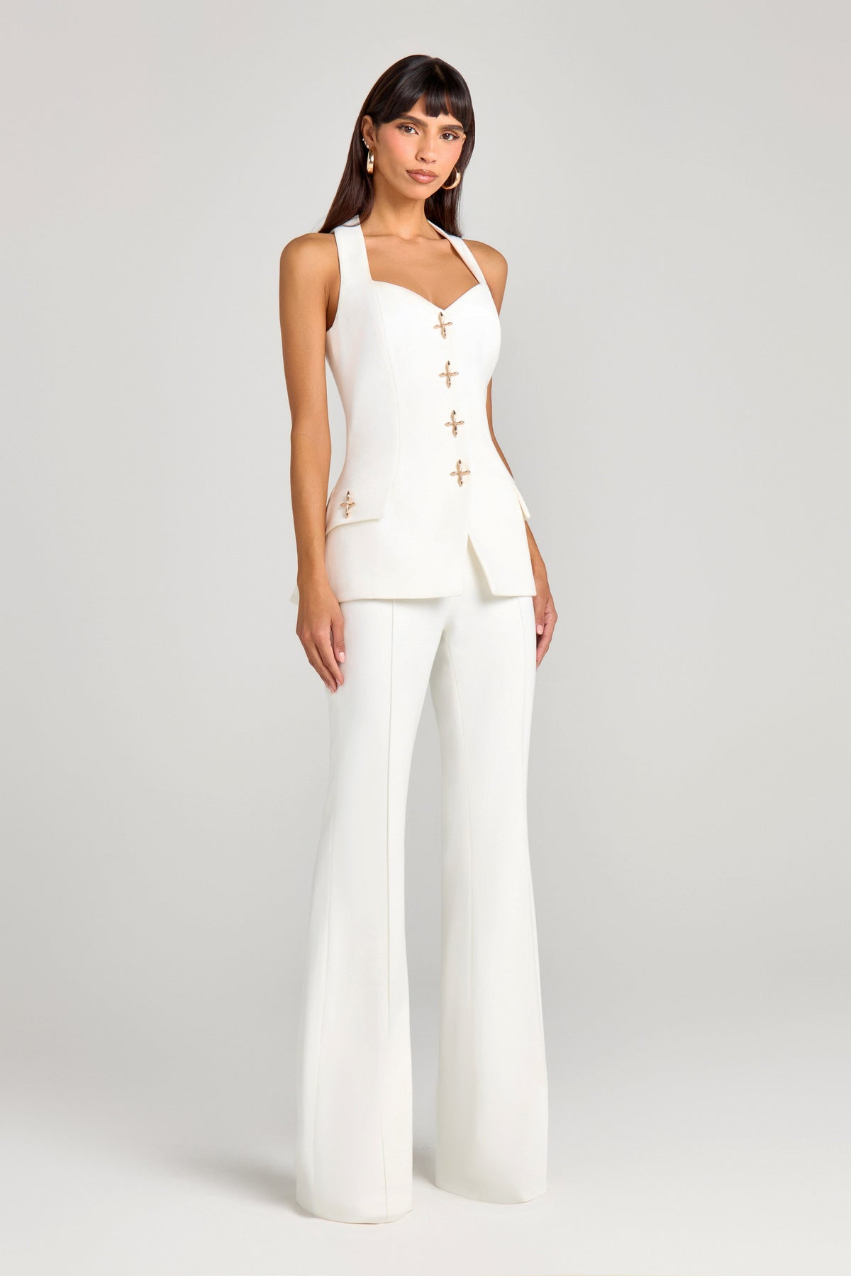 NADINE MERABI Tops Zoe White Waistcoat