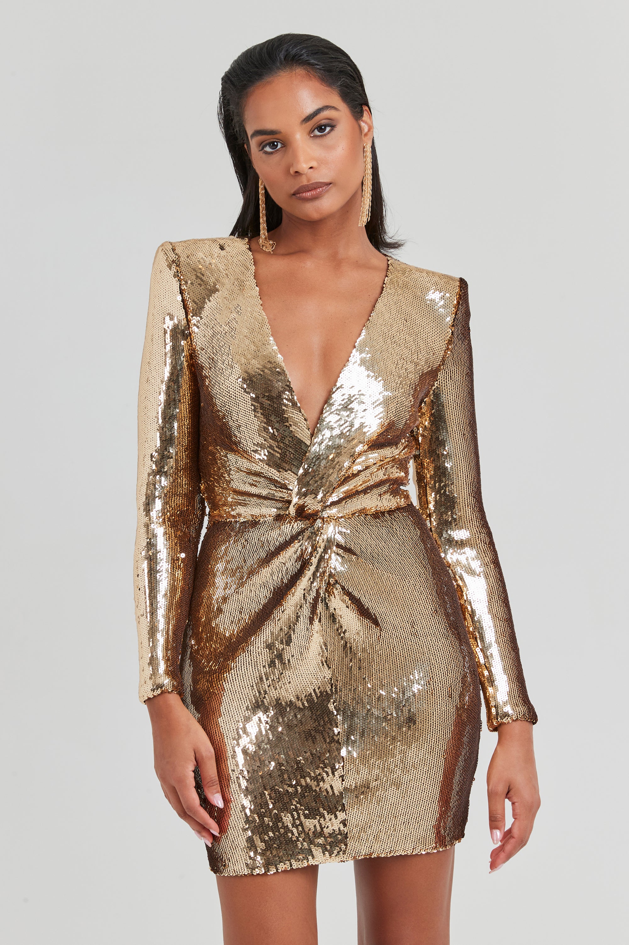 Jodie Gold Dress | Dresses | NADINE MERABI