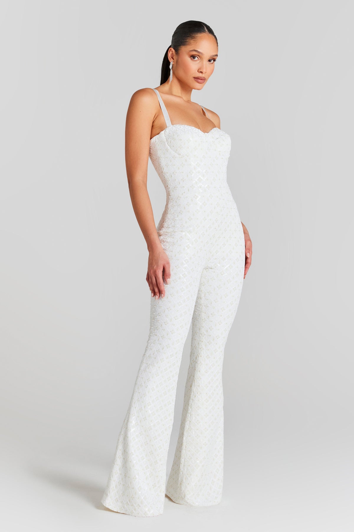 NADINE MERABI Jumpsuits Hailey White Jumpsuit