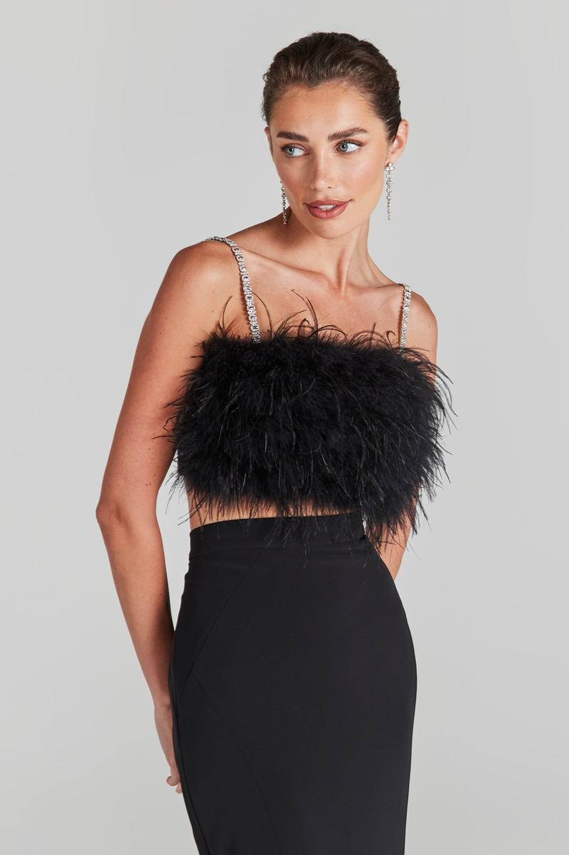 Kara Black Top Tops NADINE MERABI