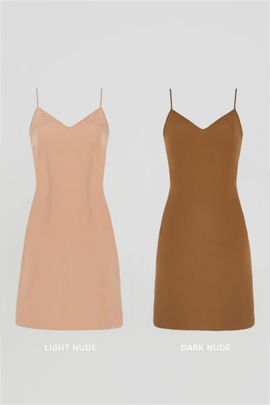 NADINE MERABI SLIPS Midi Dark Nude Flute Slip