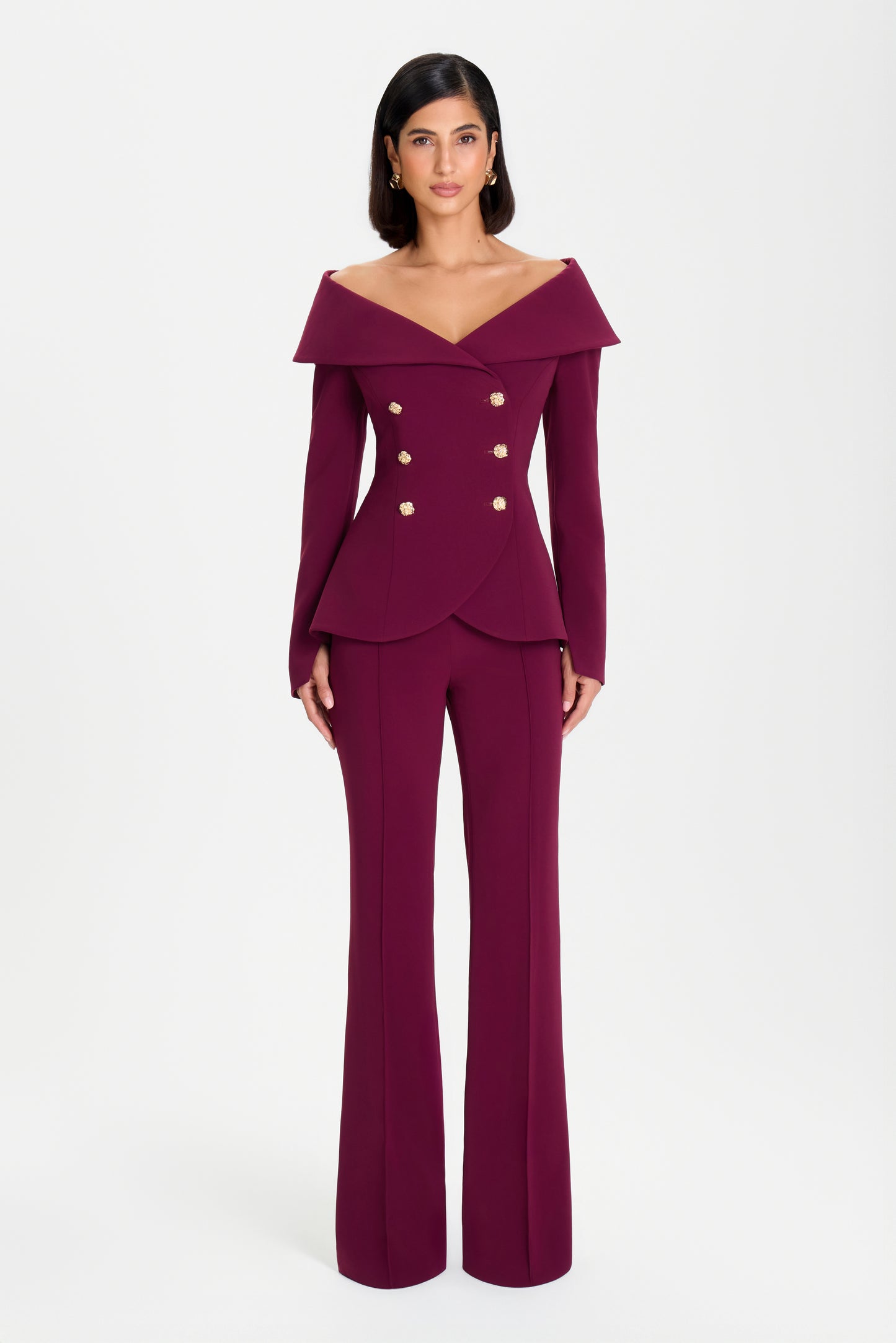 CHARLOTTE BURGUNDY TROUSERS