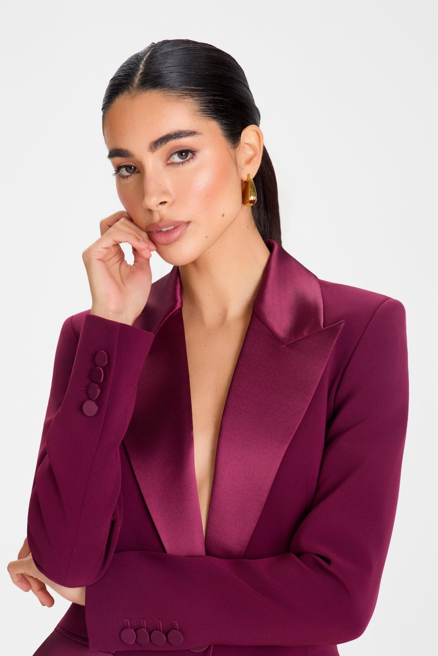 NATASHA BURGUNDY BLAZER