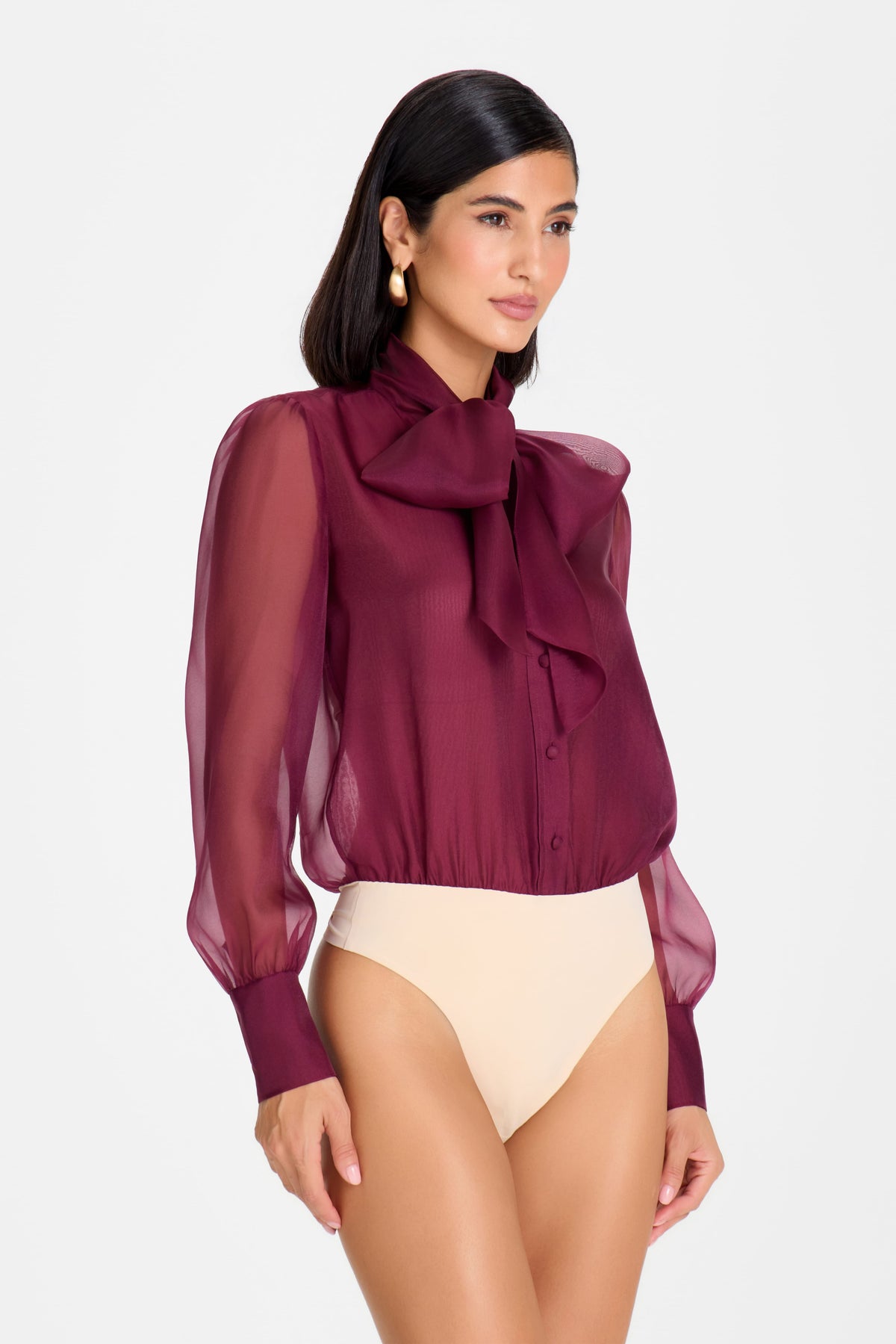 TOP Tops NAOMI BURGUNDY BODYSUIT