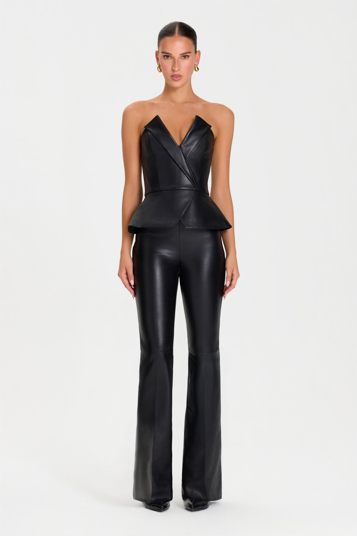 JESSIE BLACK LEATHER TROUSERS