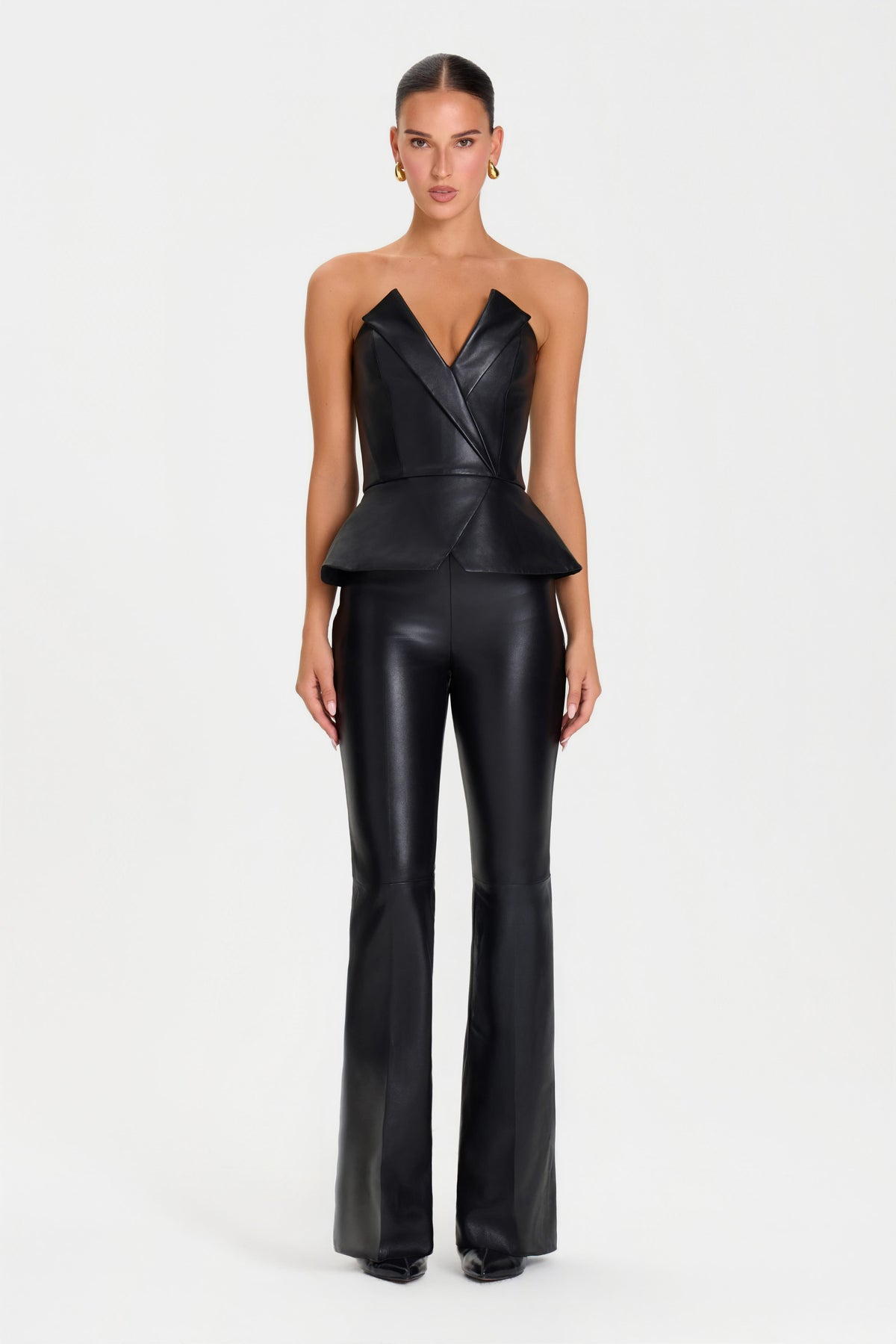 TOP Tops Ella Black Leather Top