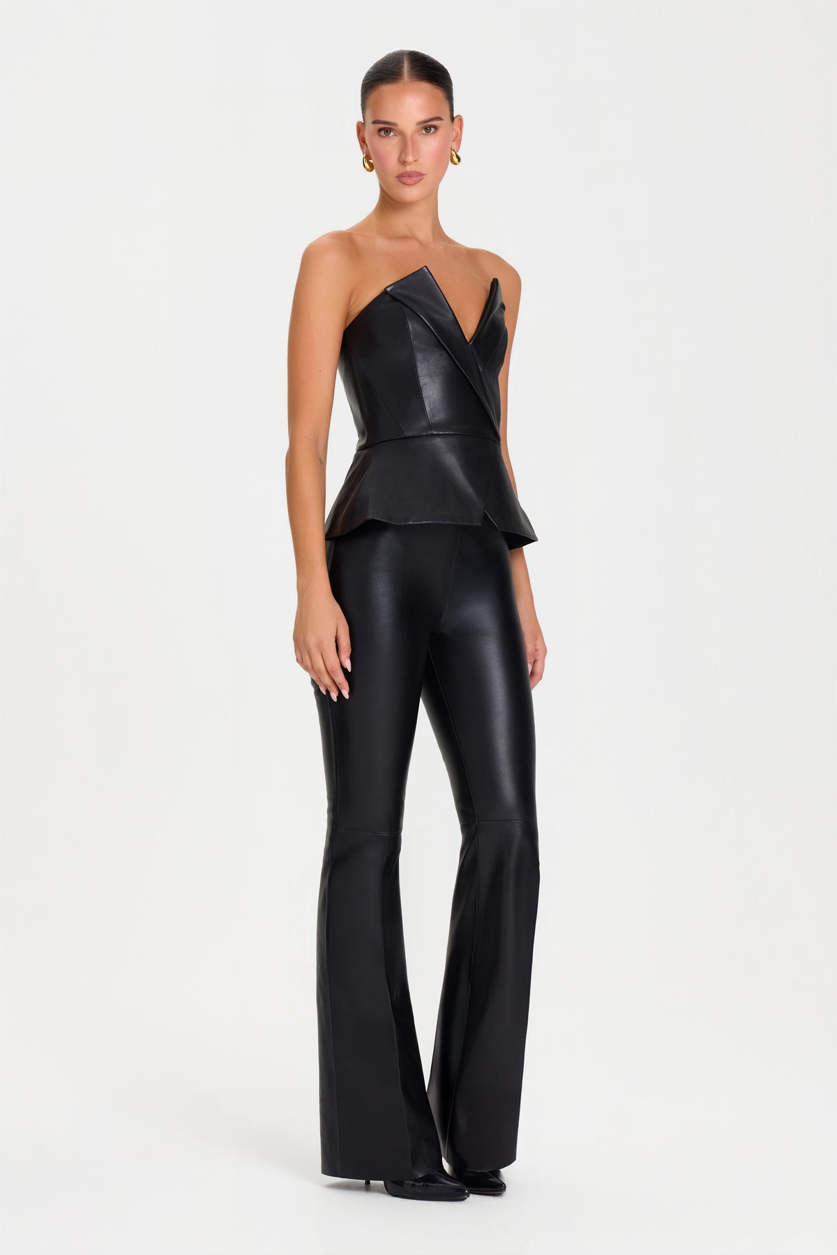 JESSIE BLACK LEATHER TROUSERS
