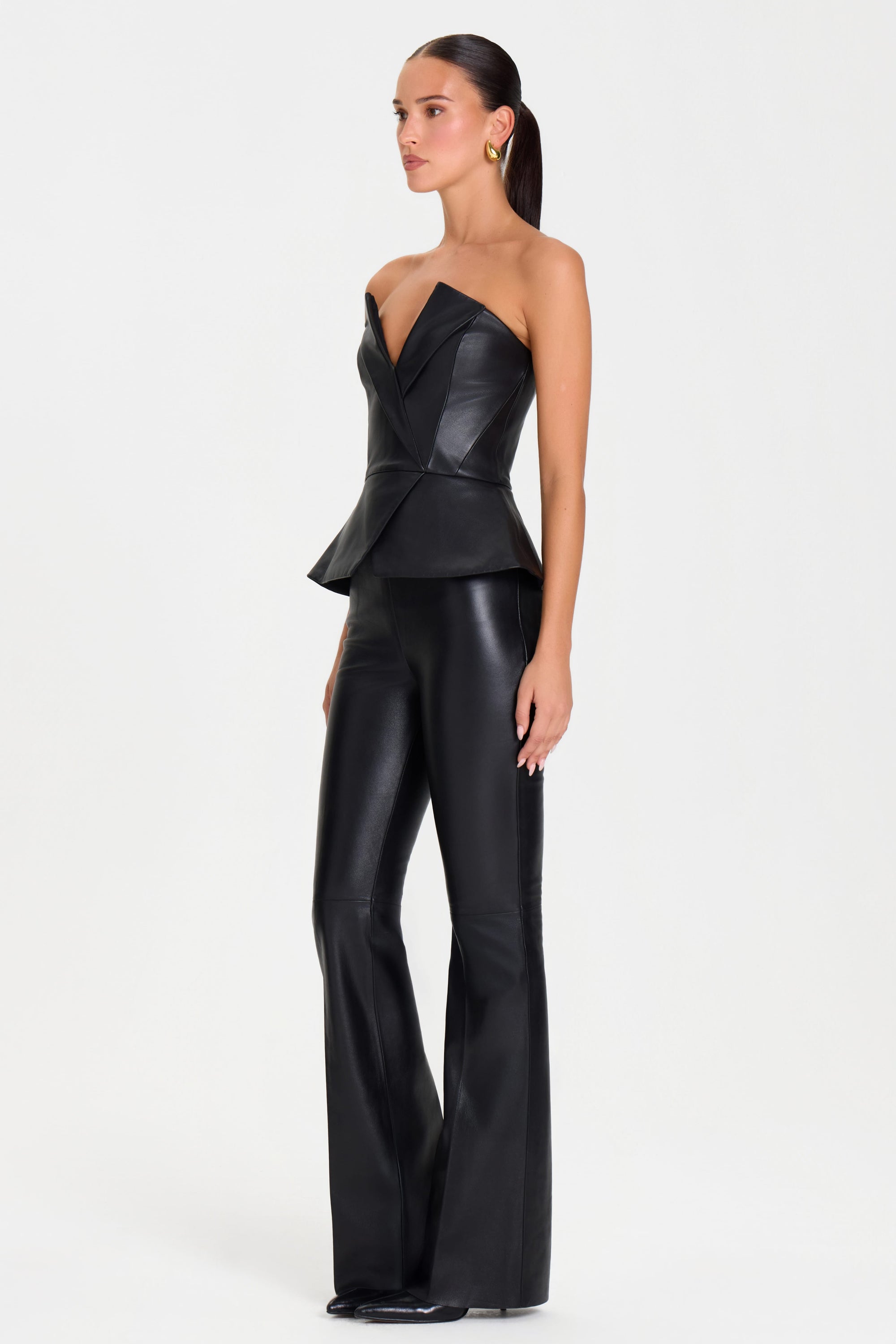 TOP Tops Ella Black Leather Top